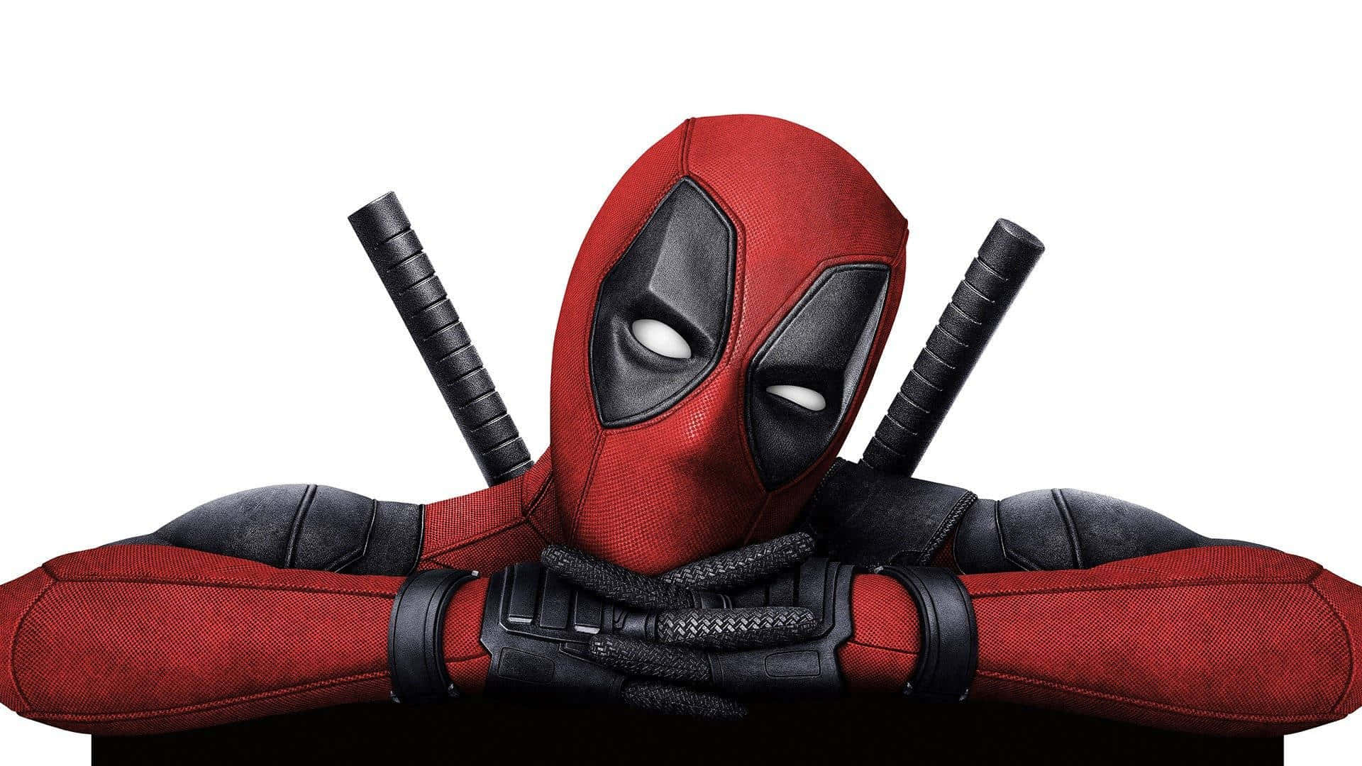 Nền Deadpool Tối Giản Màu Trắng Nhướn Mày Hình nền
