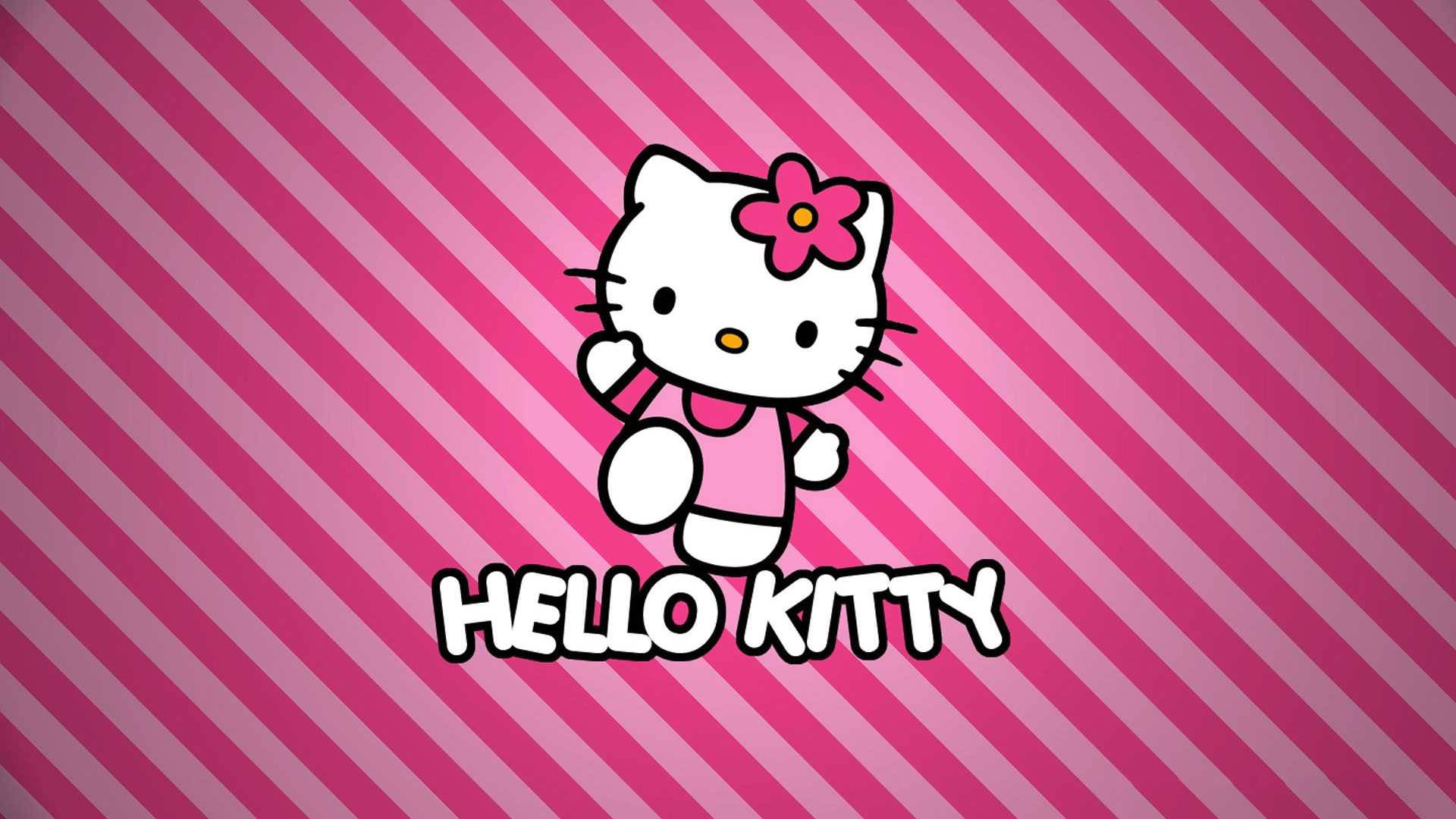 Nền Desktop Sanrio Hello Kitty Sọc Hồng Hình nền