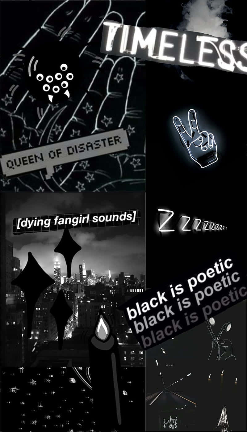 Nền Goth Collage Phong Cách Đen Hình nền