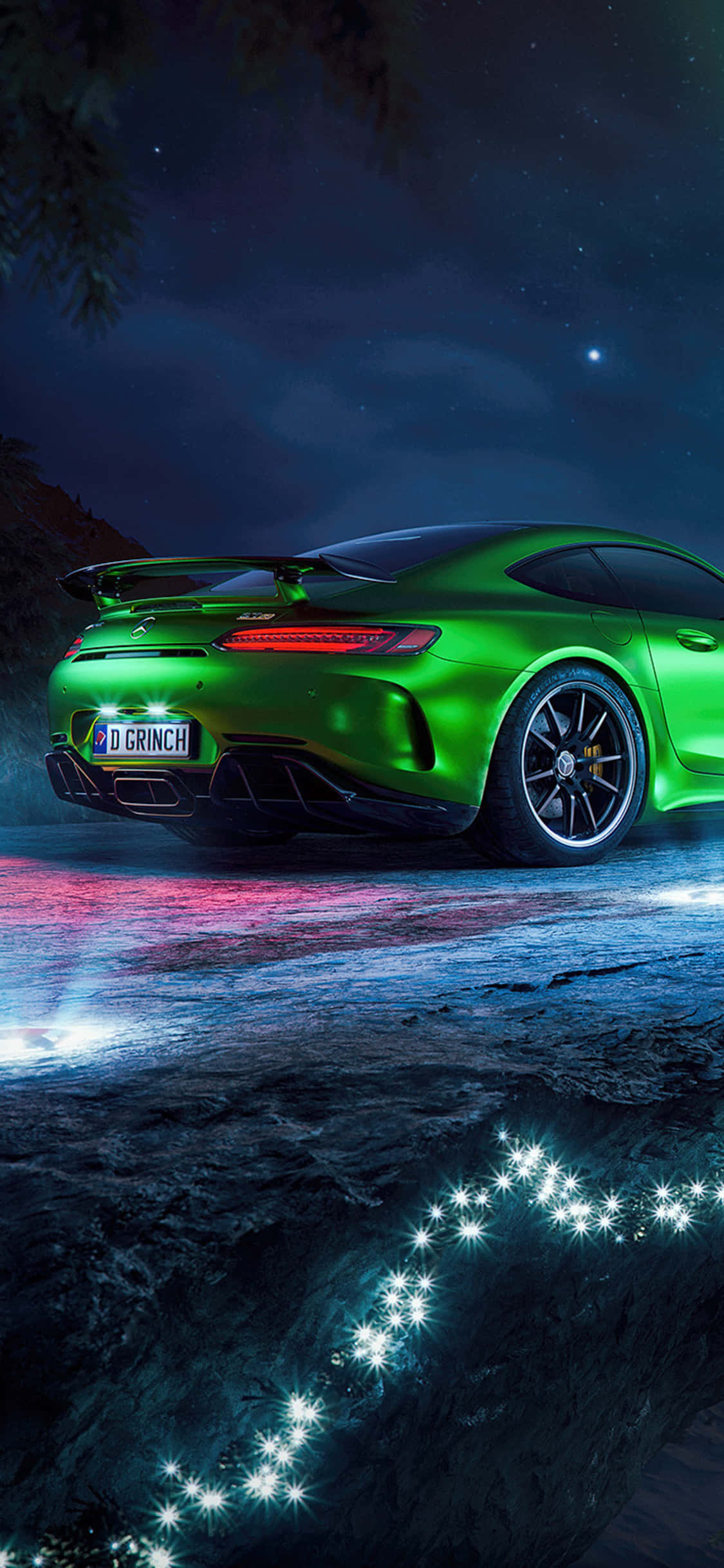 Nền iPhone Xs Mercedes Amg GT R Màu Xanh Lá Hình nền