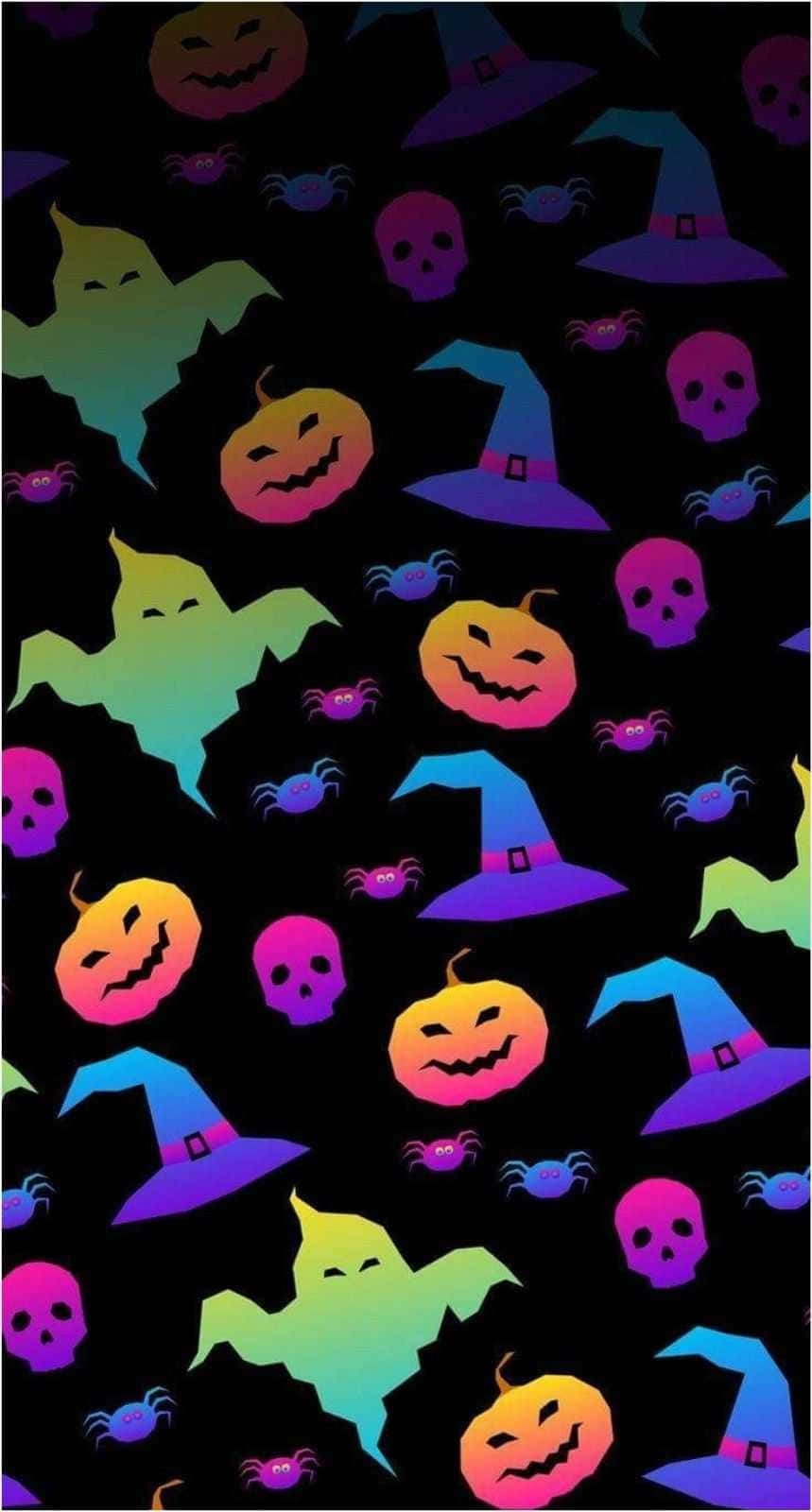 Nền Halloween Thẩm Mỹ Ma Bí Ngô Và Mũ Phù Thủy Hình nền