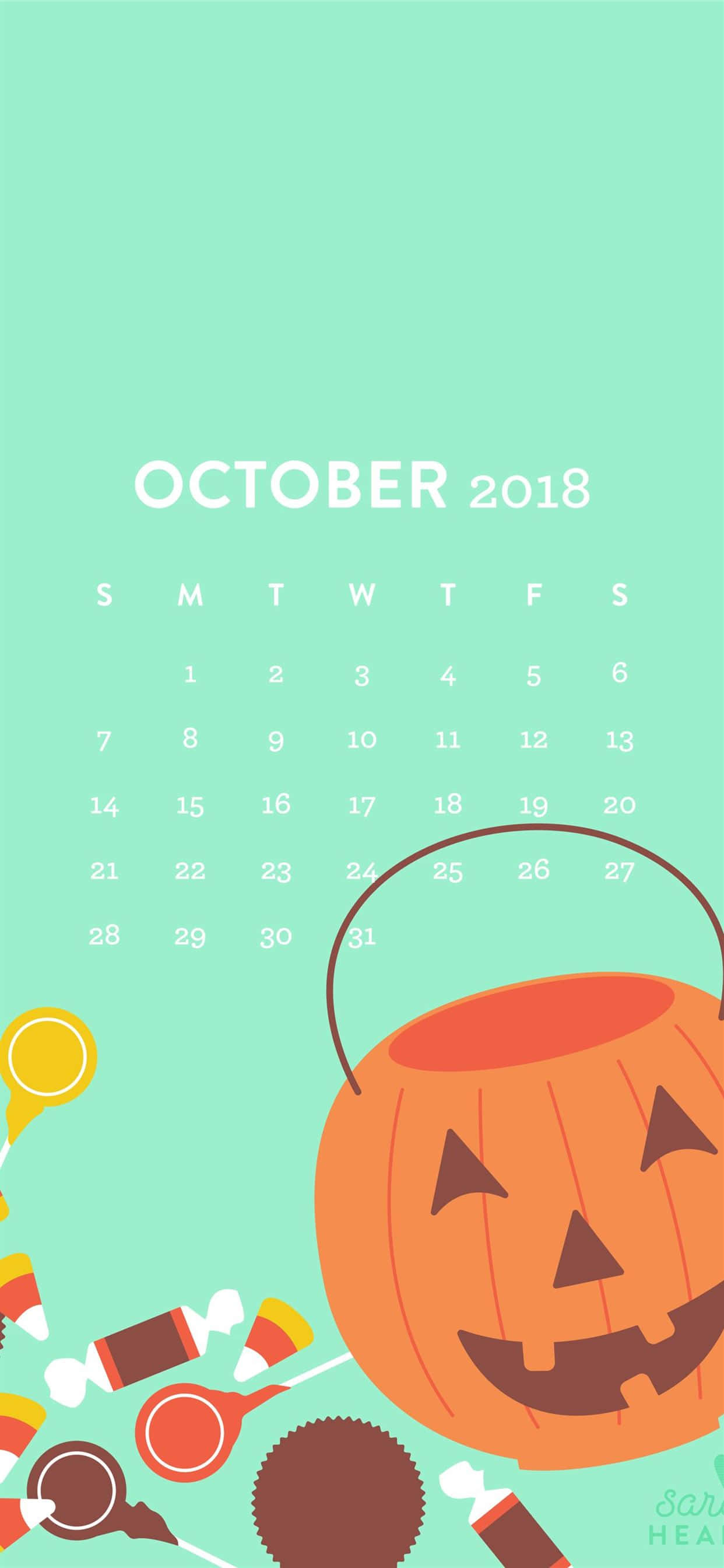 Hình nền Halloween iPhone lịch tháng 10 Hình nền