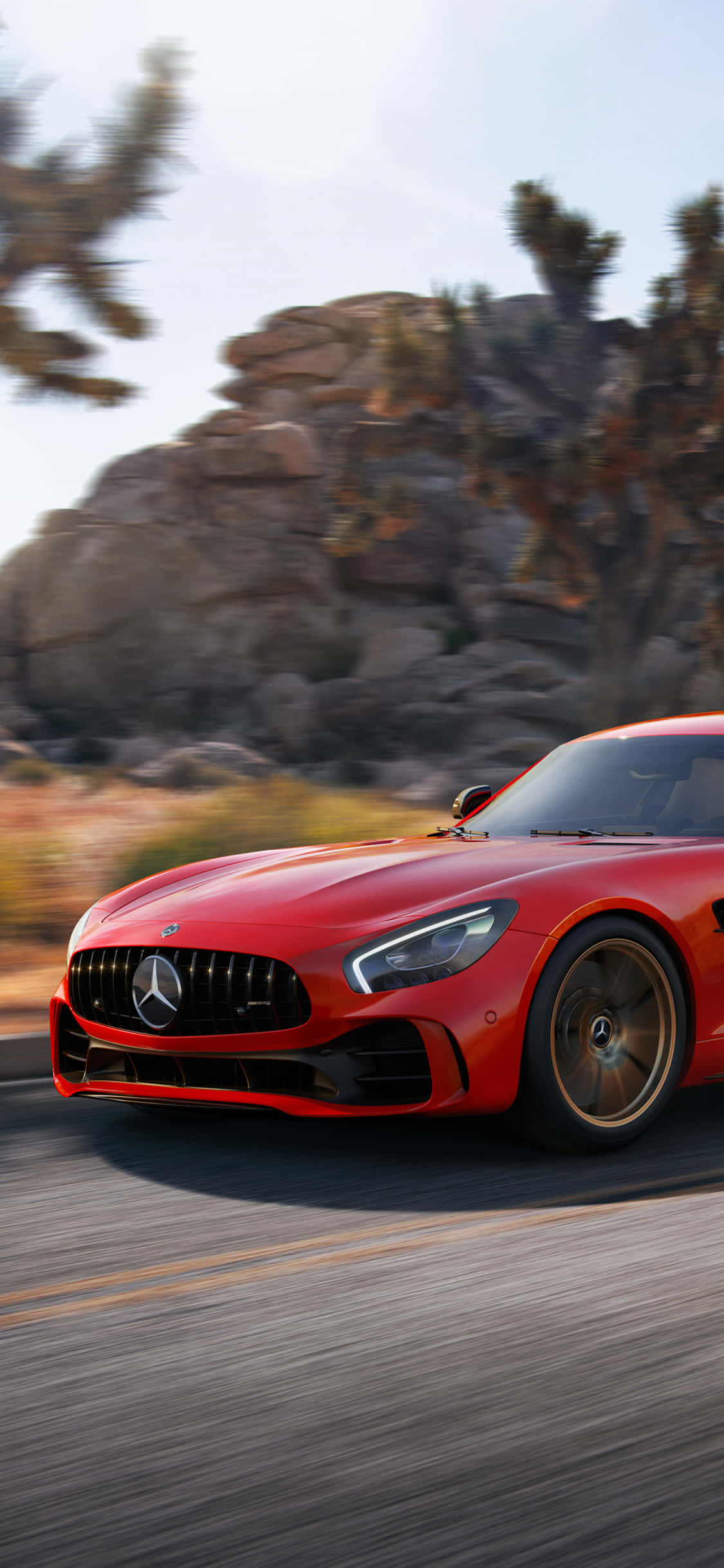 Hình nền iPhone X AMG GT-R AMG GTR màu đỏ 2018 Hình nền