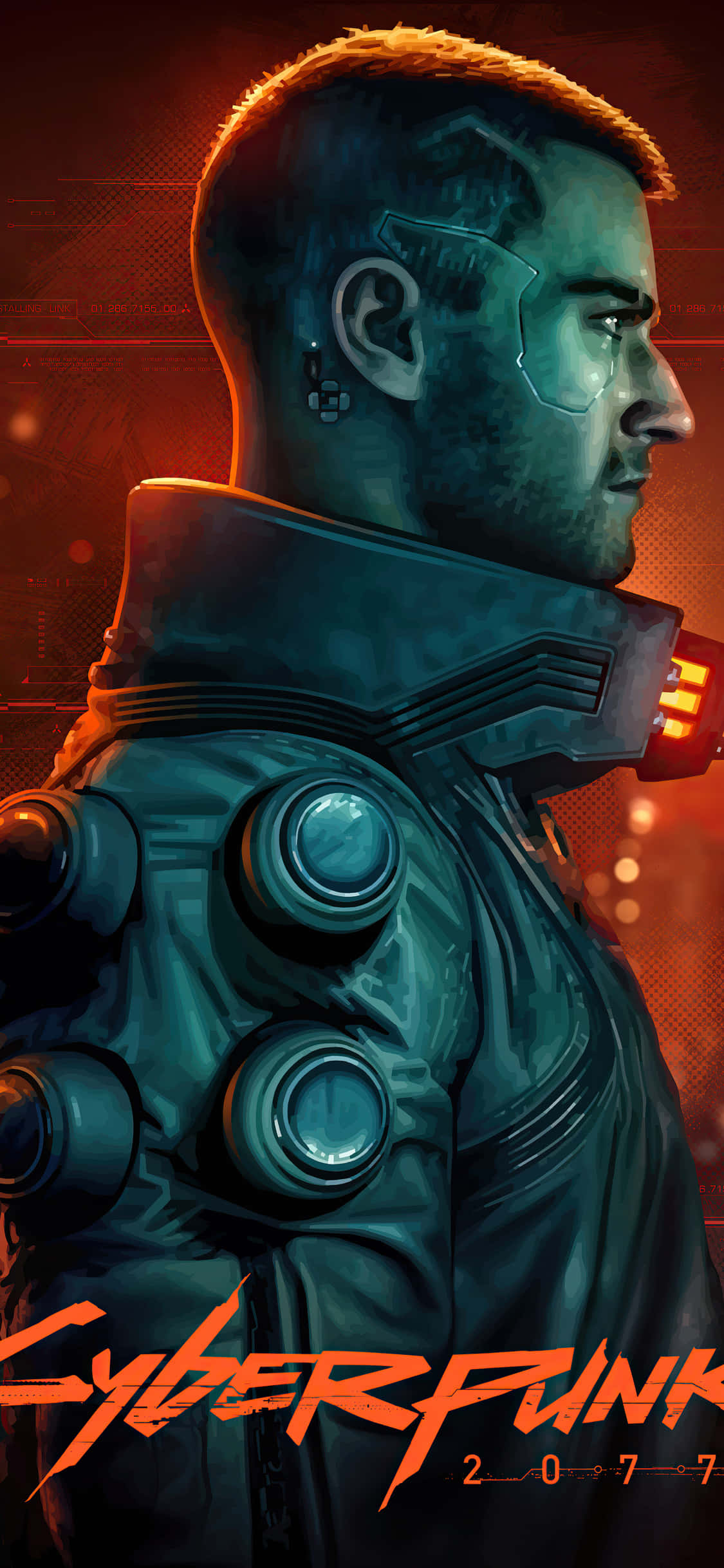 Nền iPhone X Cyberpunk 2077 Poster Người Đàn Ông Mặc Áo Khoác Hình nền