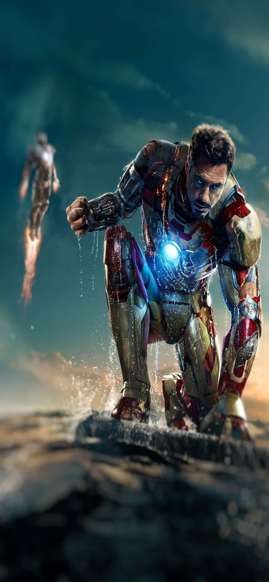 Nền iPhone X Người Sắt Tony Stark Không Đội Mũ Bảo Hiểm Hình nền