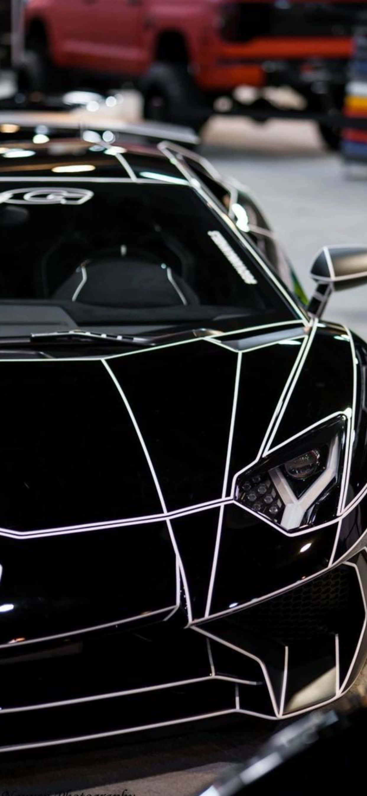 iPhone XS Max Lamborghini Nền Đen Bóng Hình nền