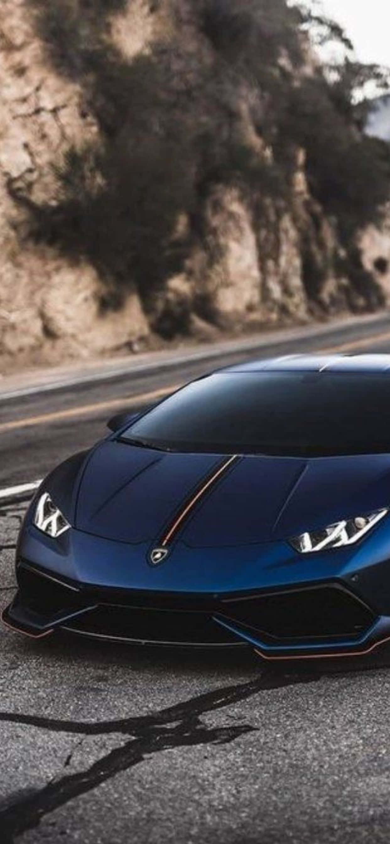 iPhone XS Max Lamborghini Blue Huracan Nền Hình nền