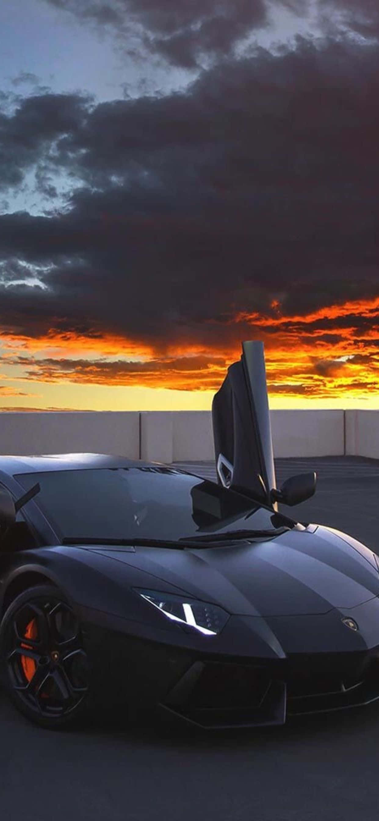 iPhone XS Max nền Lamborghini Aventador Đen Hình nền