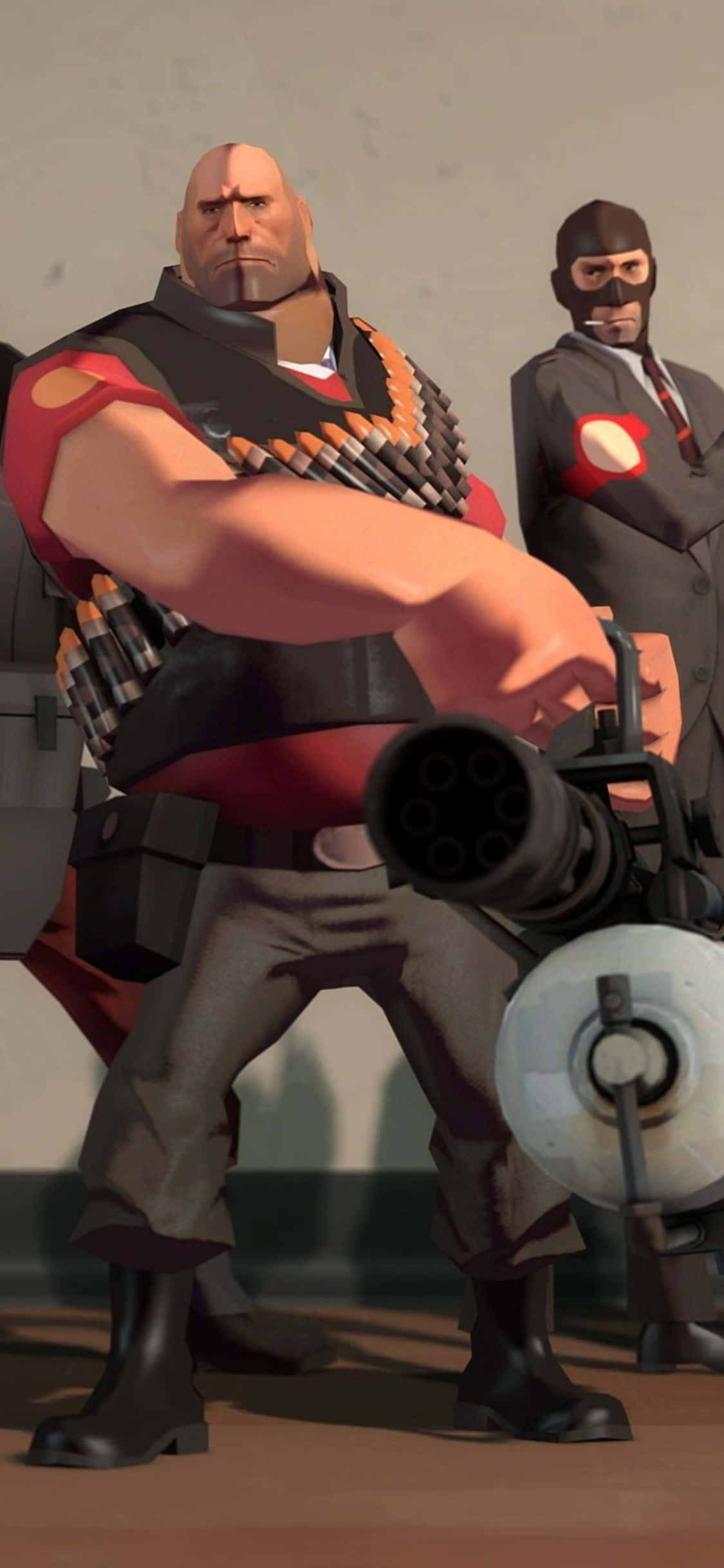 Nền iPhone XS Team Fortress 2 Heavy Với Spy Hình nền