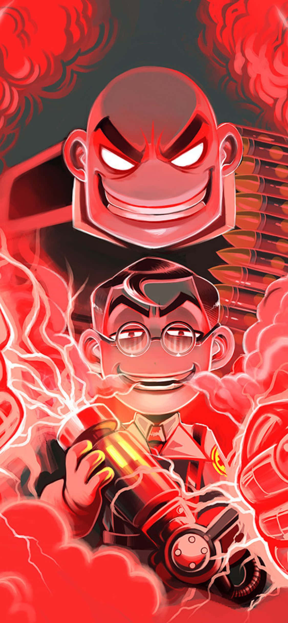 Nền iPhone XS Team Fortress 2 Hoạt Hình Heavy Và Medic Hình nền