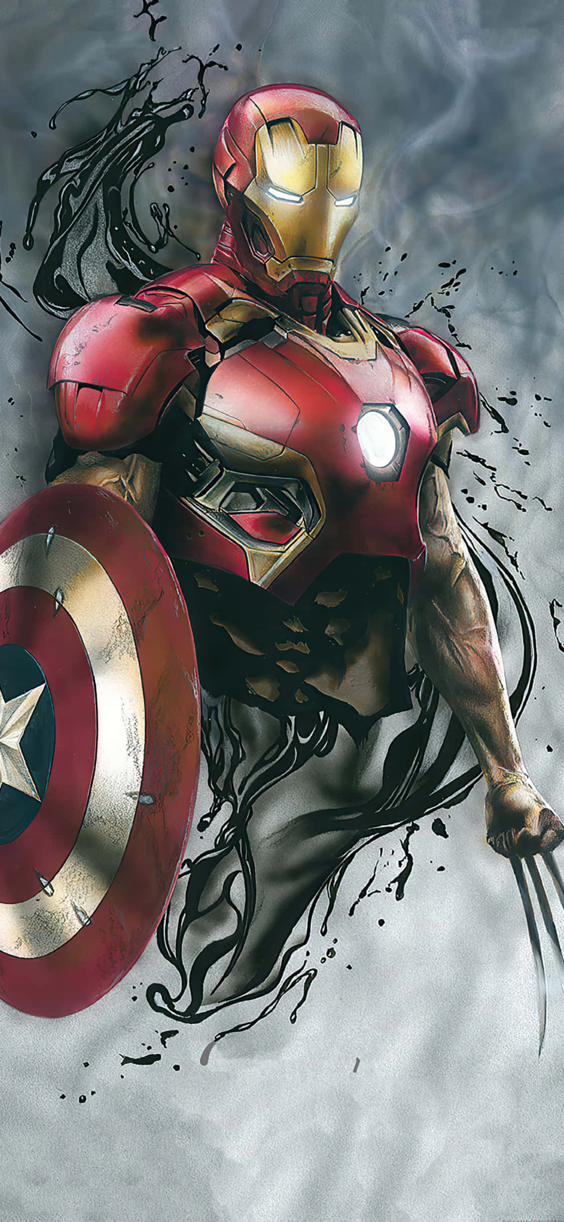 Nền Iron Man iPhone X Khiên Captain America Móng Vuốt Wolverine Hình nền