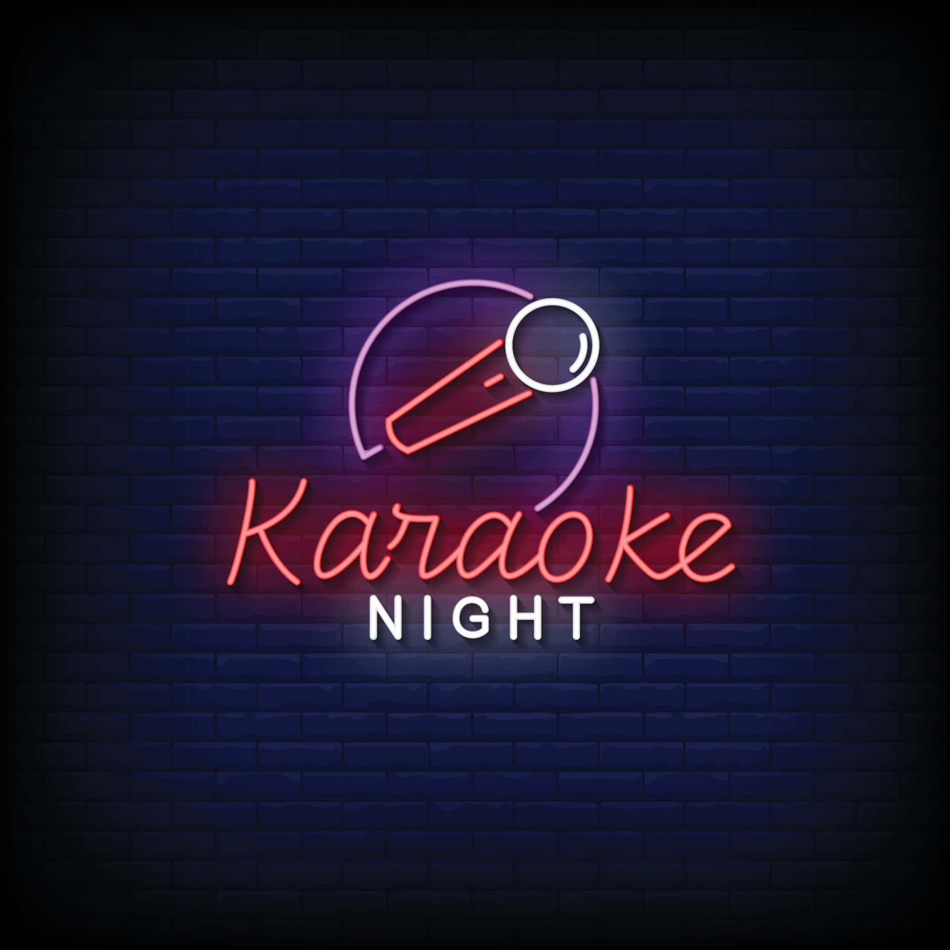Nền Karaoke Đêm với Biển Hiệu Neon Hình nền
