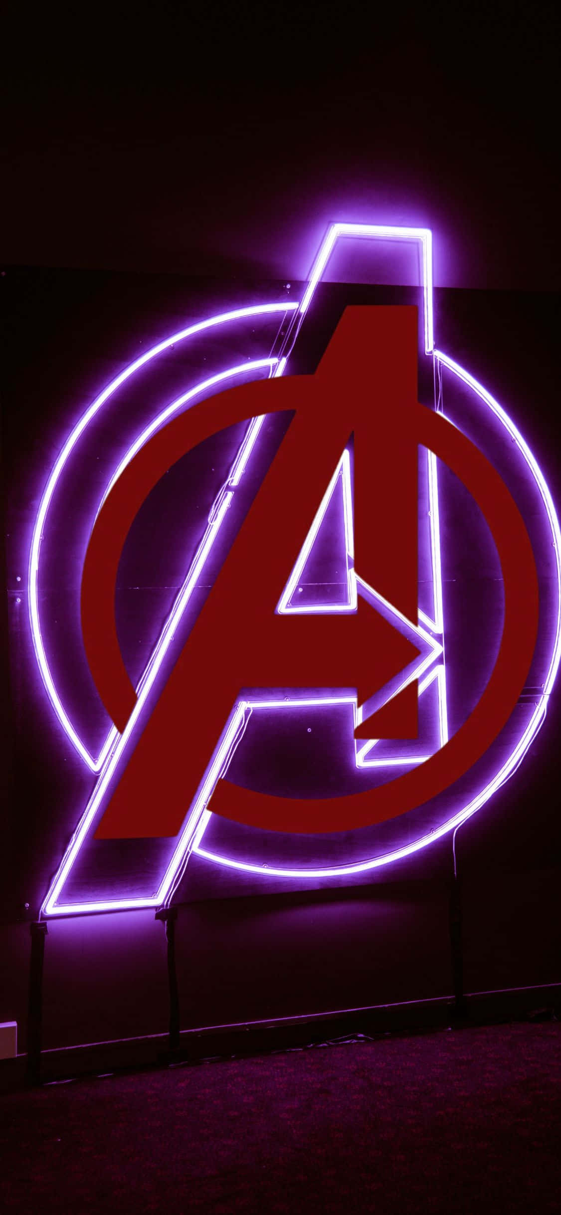 iPhone XS Nền Logo Avengers Đỏ Hình nền