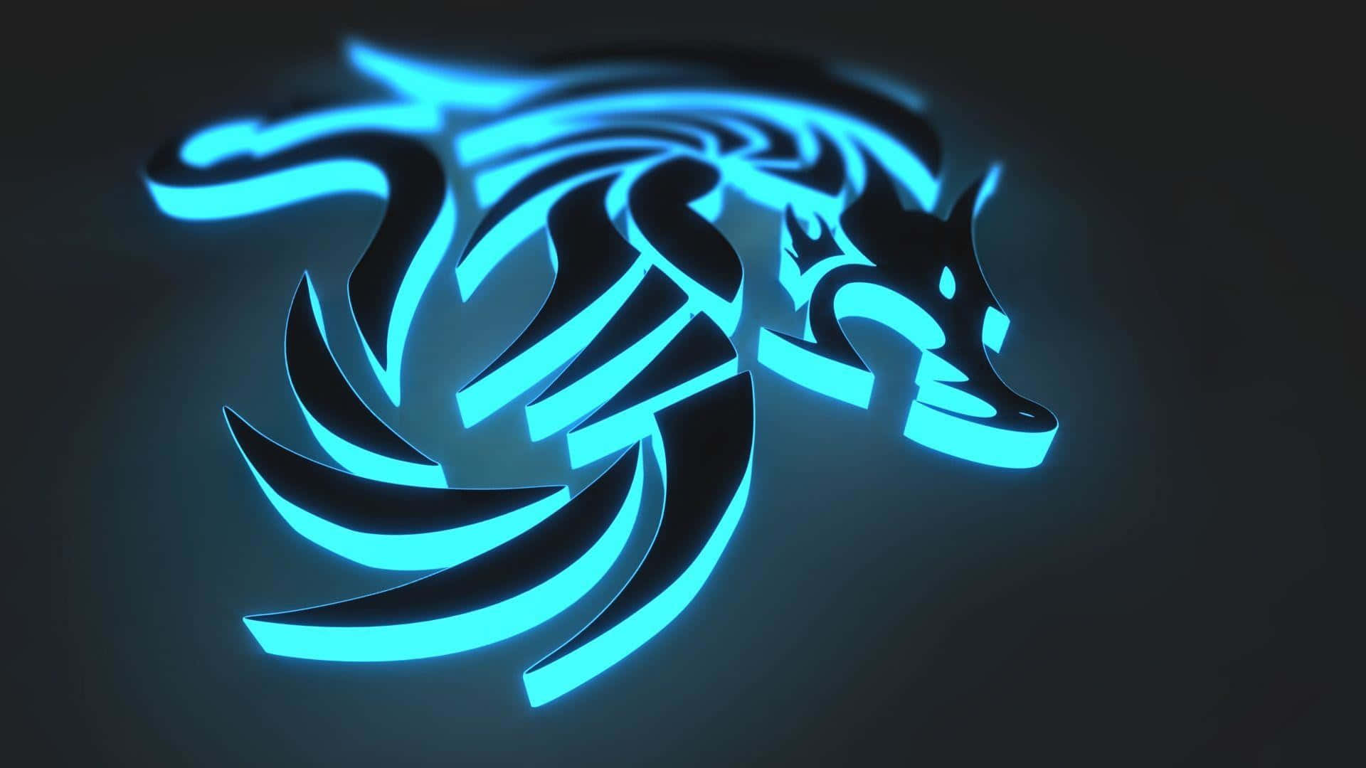 Nền Logo Rồng Xanh Neon Hình nền
