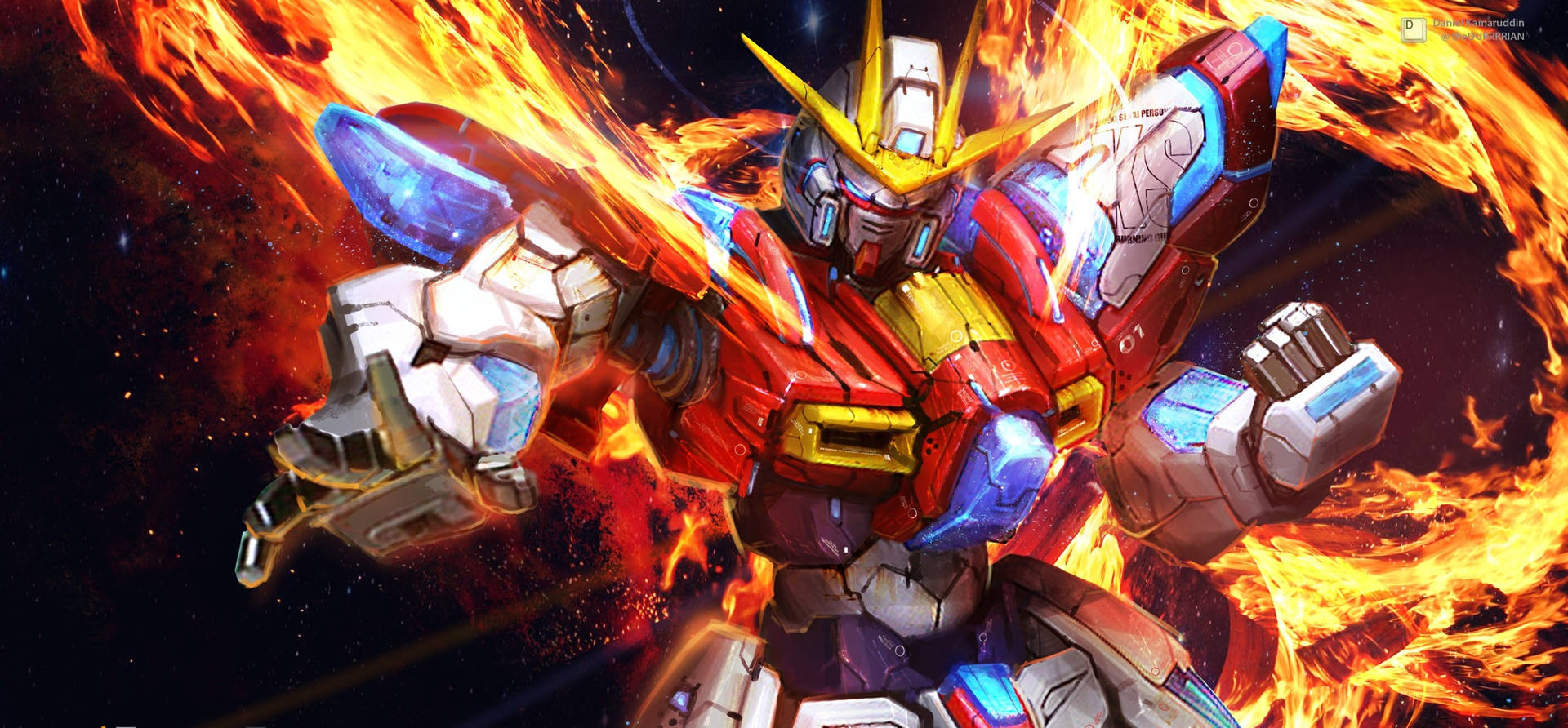 Nền Lửa Cháy Của Mobile Suit Gundam