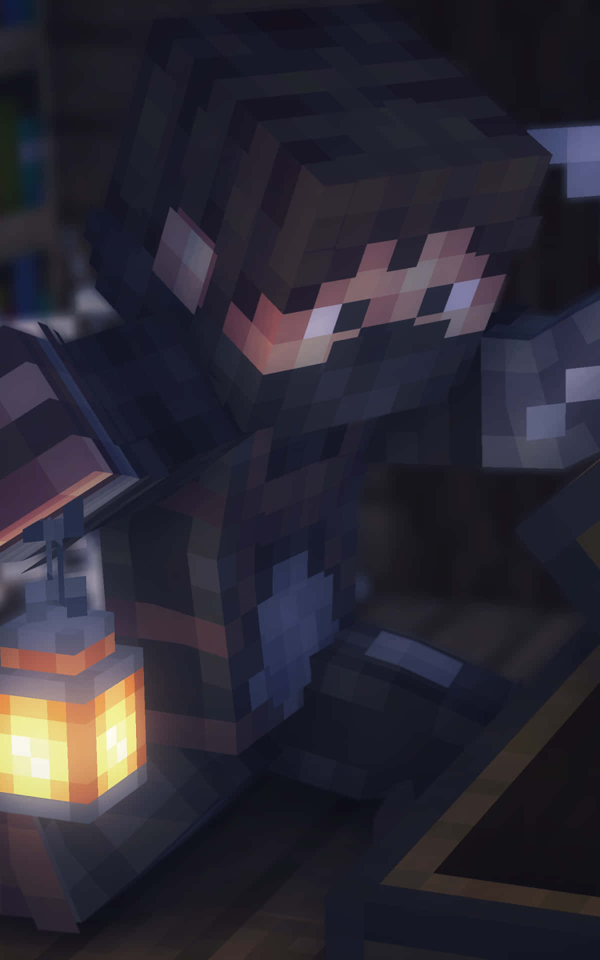 Nền Minecraft Pixel 3 cho nhân vật đeo mặt nạ Hình nền