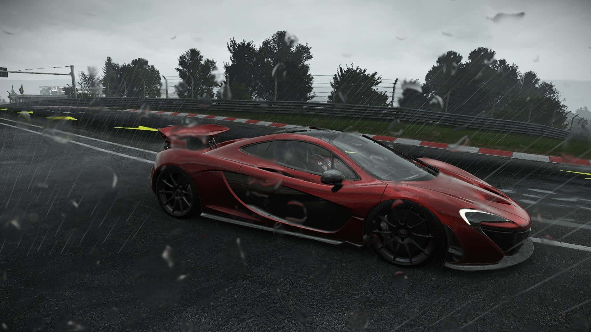 Nền đỏ McLaren P1 trong mưa Project Cars HD Hình nền