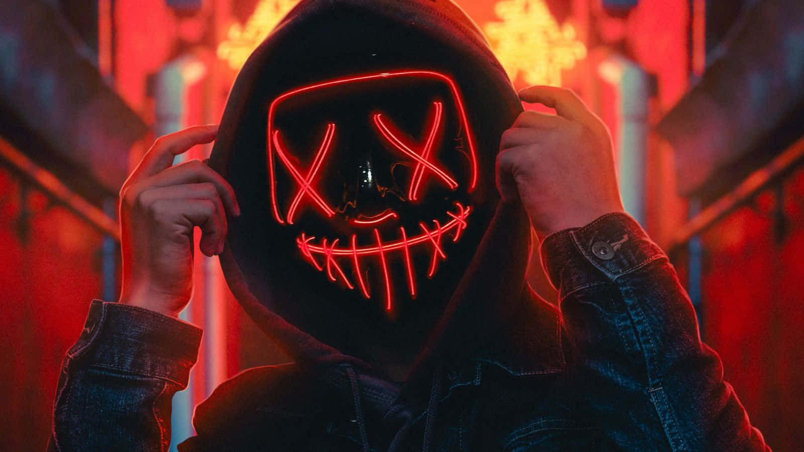 Nền Đỏ Neon Phát Sáng Hình nền