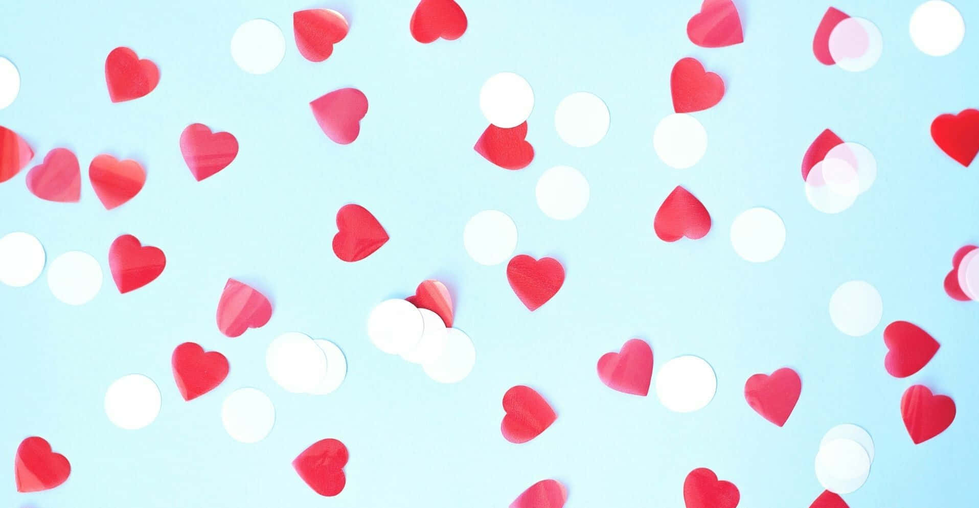 Nền Trái Tim Giấy Và Hình Tròn Valentine Hình nền