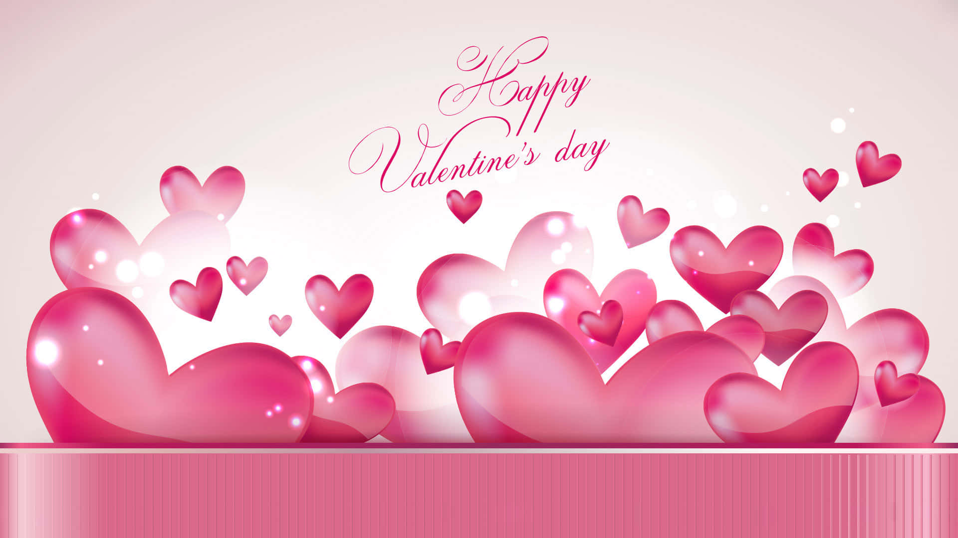 Nền Valentine với trái tim gradient hồng và lời chào Hình nền