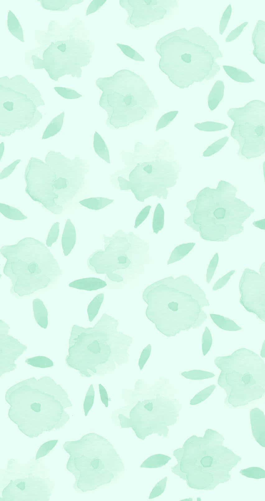 Nền Xanh Pastel Hoa Lá Hình nền