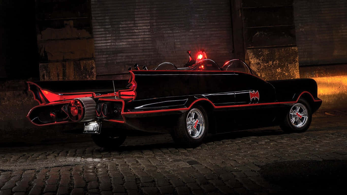 Nền Xe Batmobile 1366x768 Ánh Sáng Đỏ Hình nền