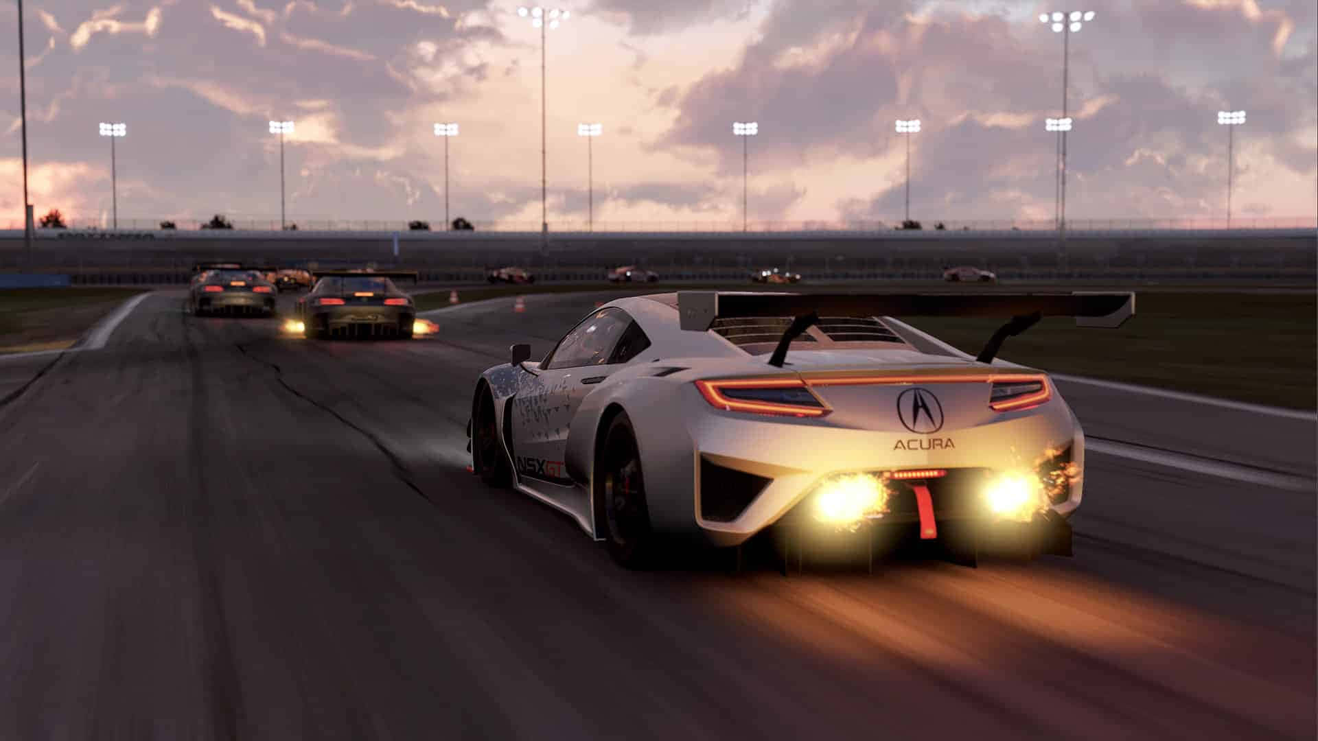 Nền Xe Thể Thao Trắng Trên Đường Trong Game Project Cars HD Hình nền