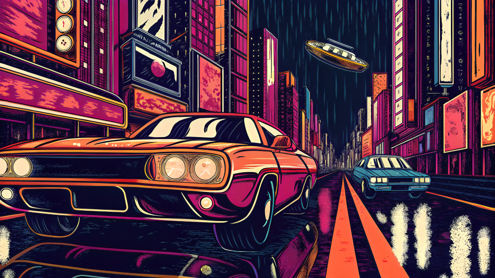 Neon Drift: Thành Phố Về Đêm Hình nền