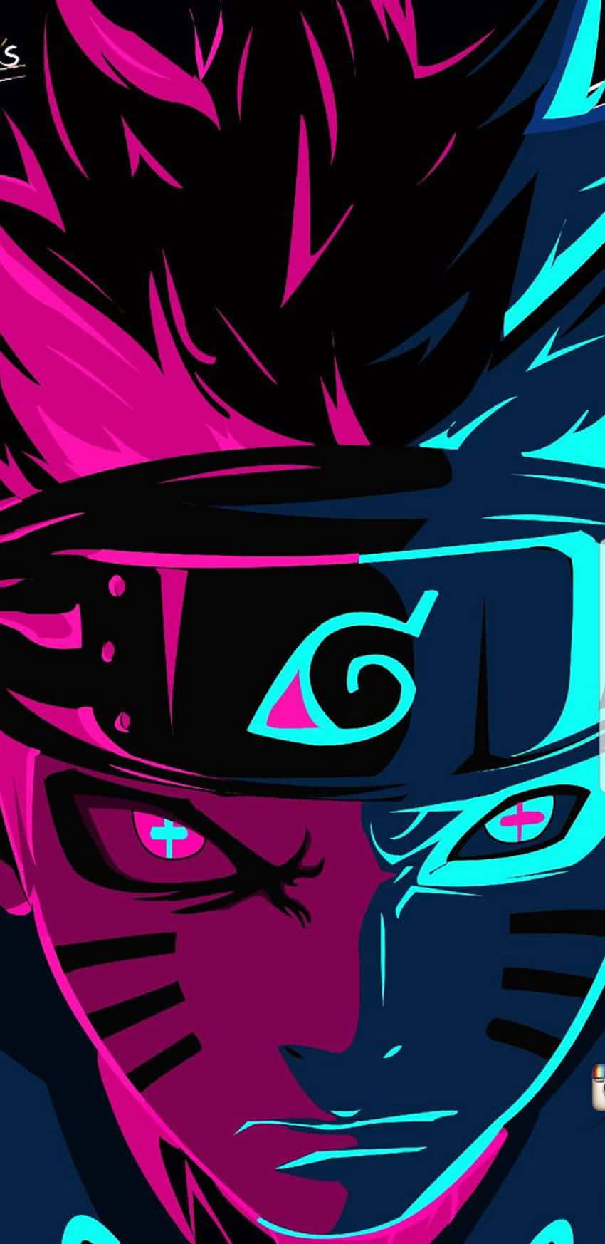 Neon Hồng Xanh Naruto Aesthetic Điện Thoại Hình nền