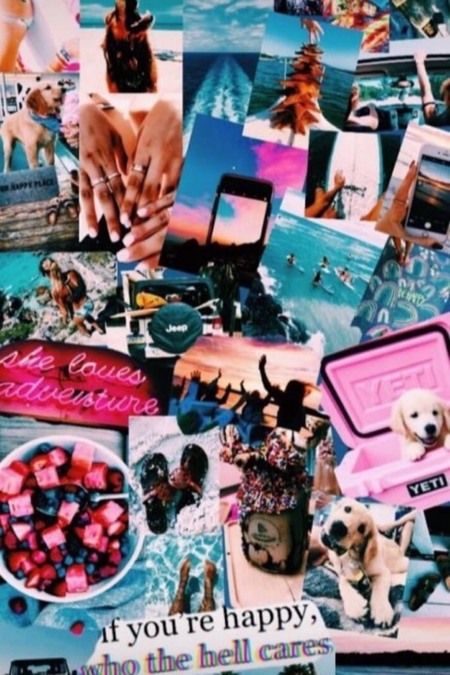 Nếu Bạn Vui Thì Mặc Kệ Đời Aesthetic VSCO Collage Hình nền