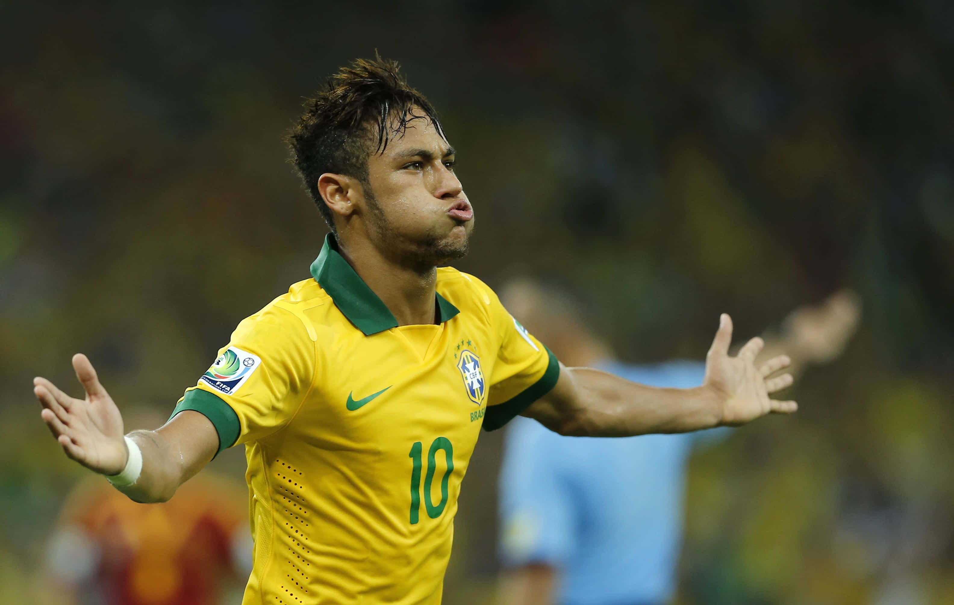 Neymar ăn mừng chiến thắng cùng FC Barcelona. Hình nền