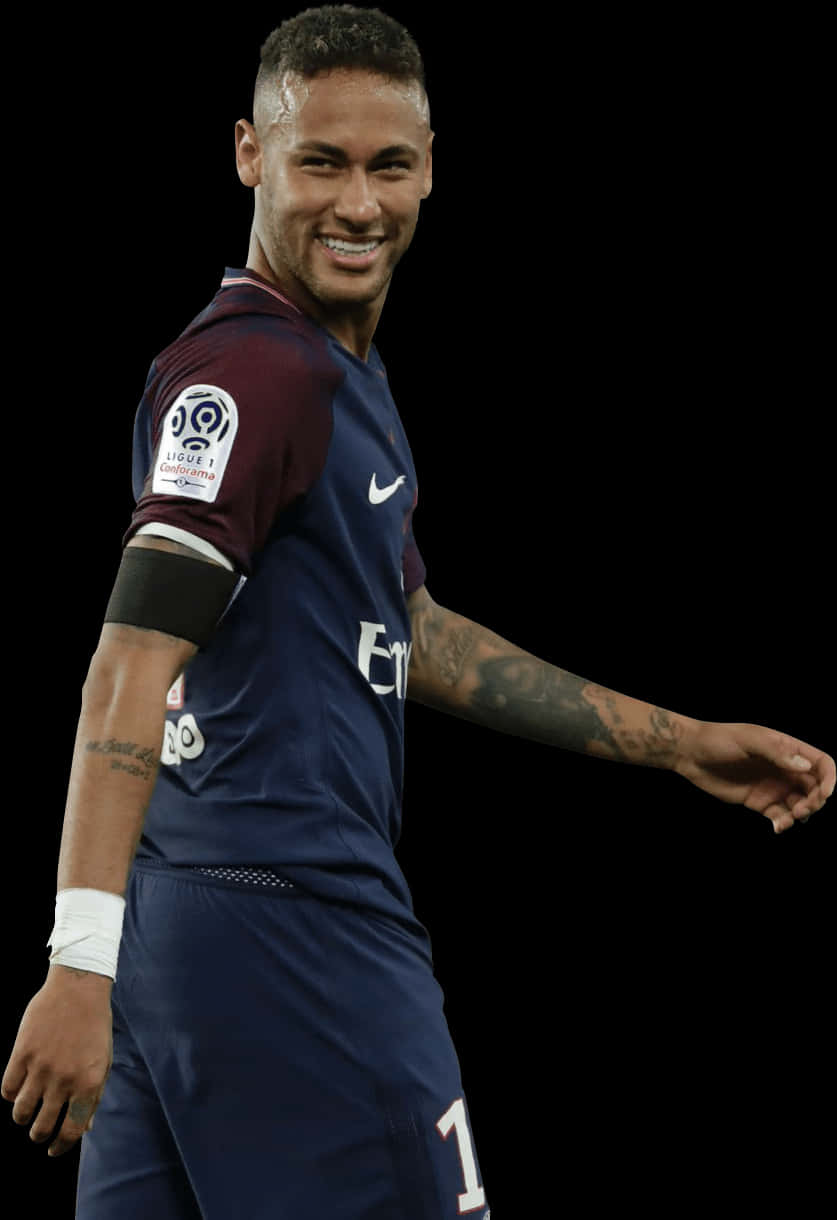 Neymar Cười Trong Trang Phục Paris Saint Germain Hình nền