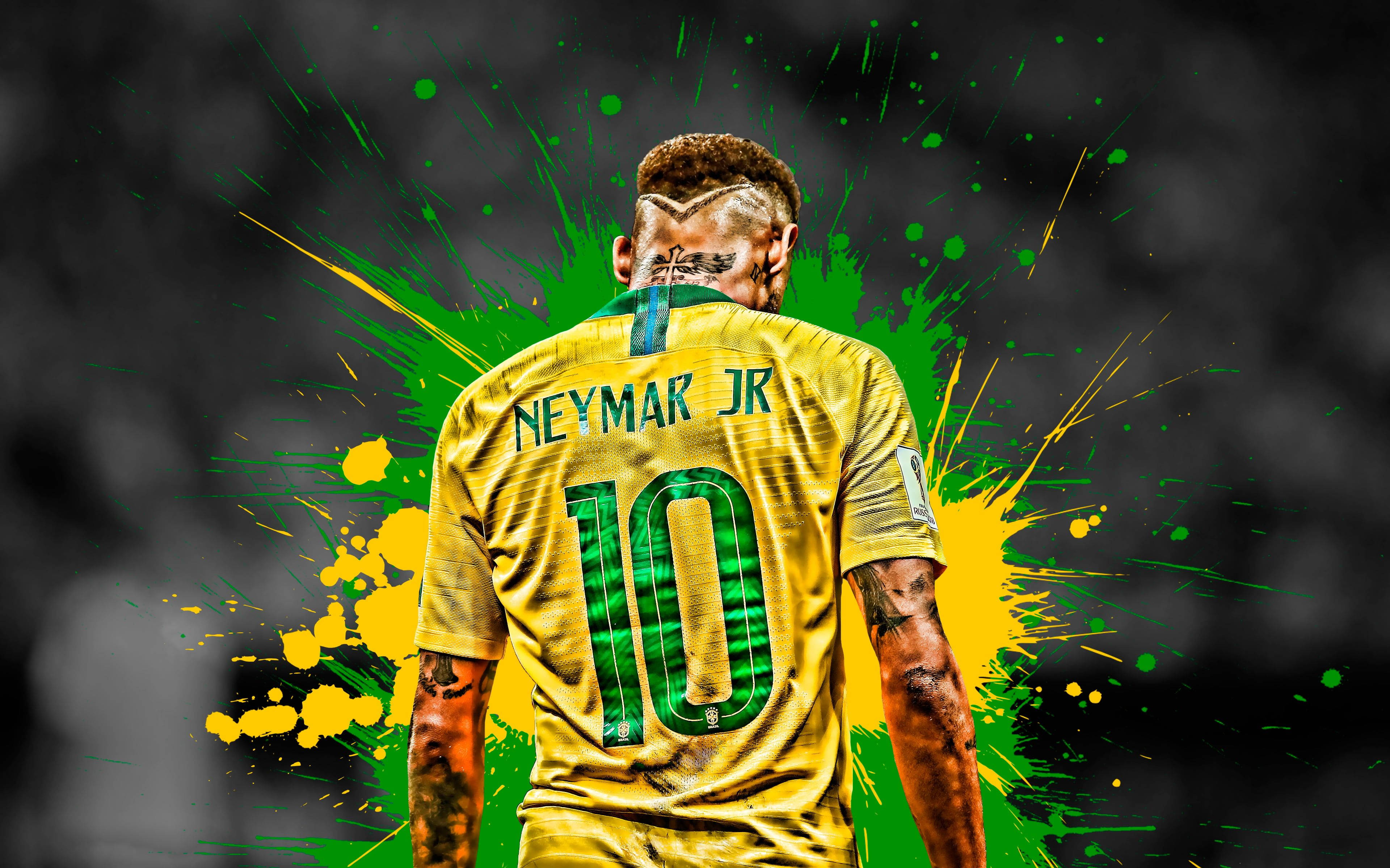 Neymar Jr Xanh Vàng Sặc Sỡ — Bóng đá GIF Hình nền