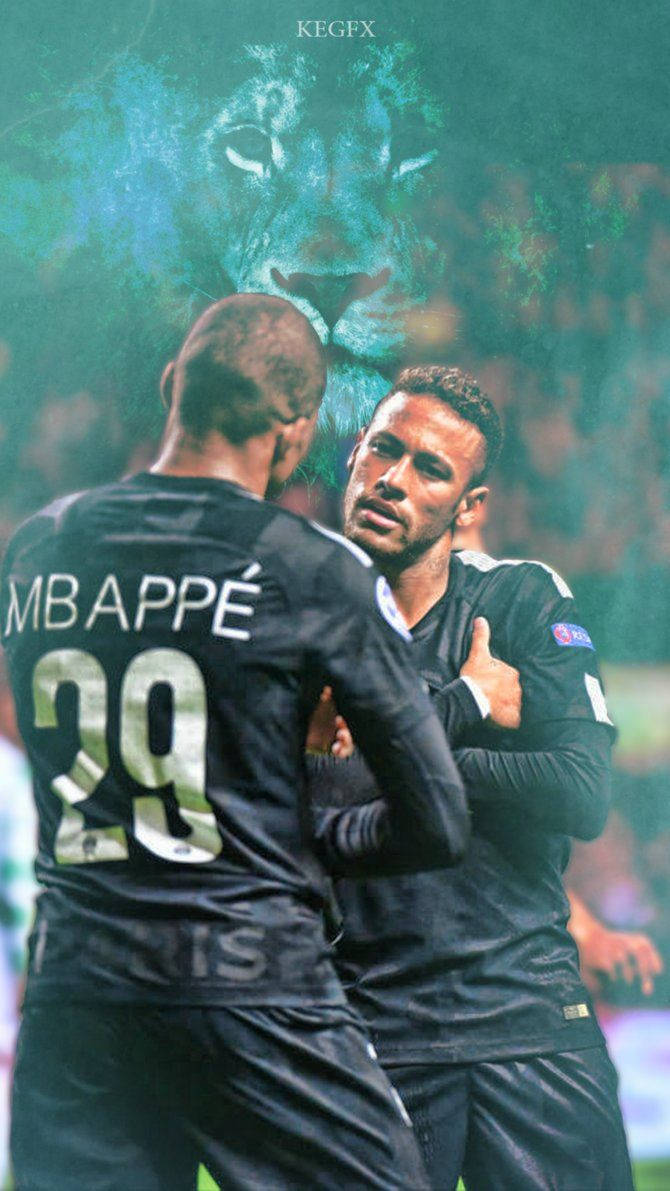 Neymar (trái) và Mbappe (phải) của Paris Saint-Germain Hình nền