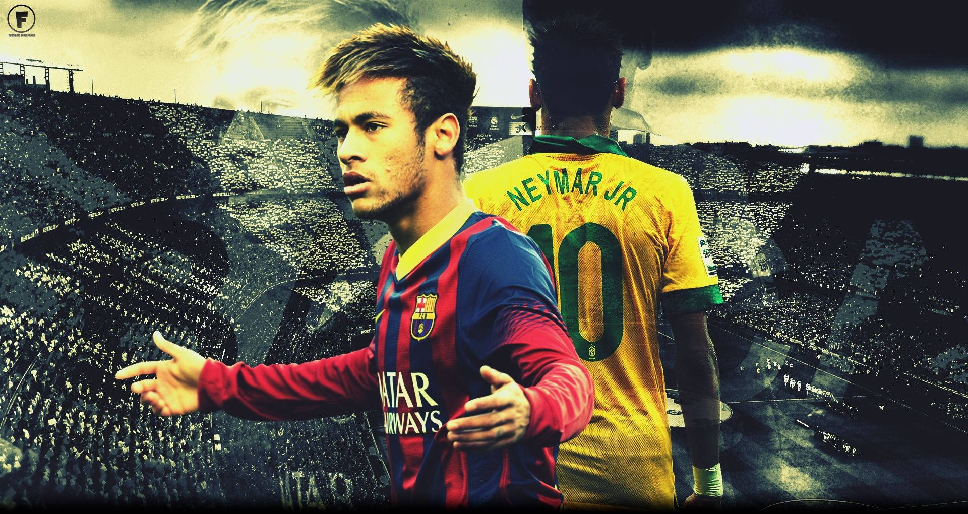 Neymar Trong Áo Barca Và CBF Hình nền