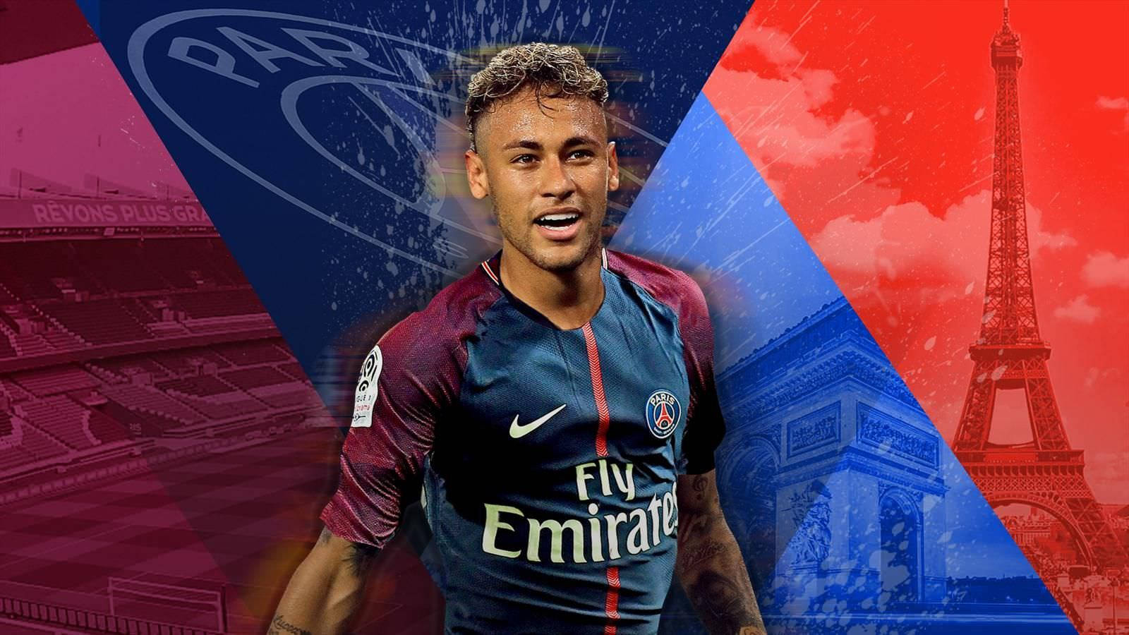 Neymar trong phông nền hình học rực rỡ Hình nền