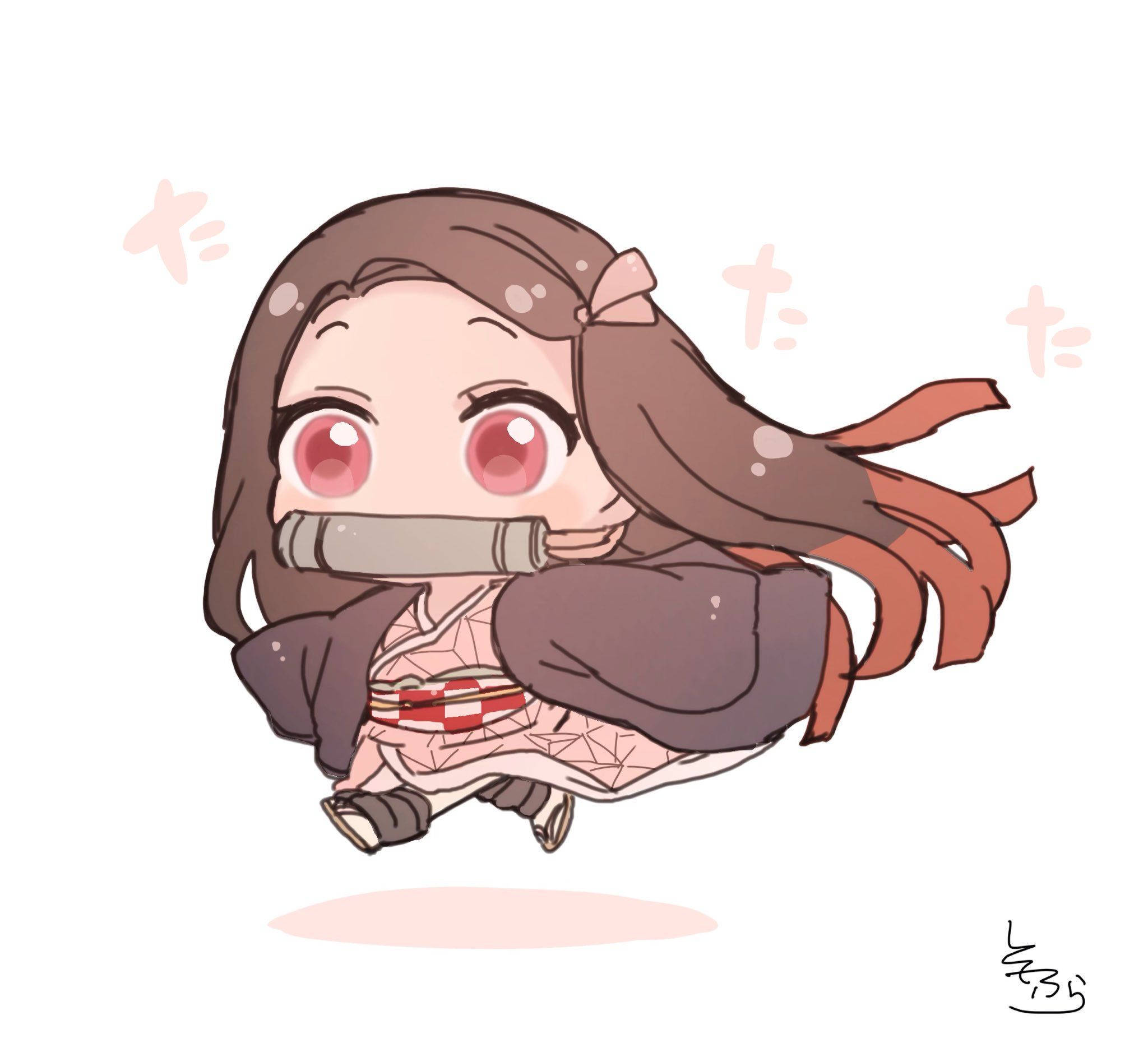 Nezuko phiên bản nhỏ dễ thương trong Demon Slayer Hình nền