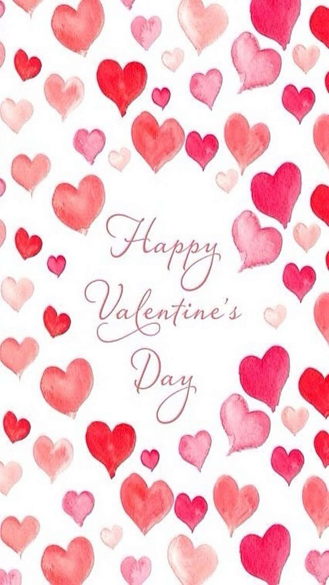 Ngày Valentine vui vẻ với trái tim vẽ tay dễ thương Hình nền