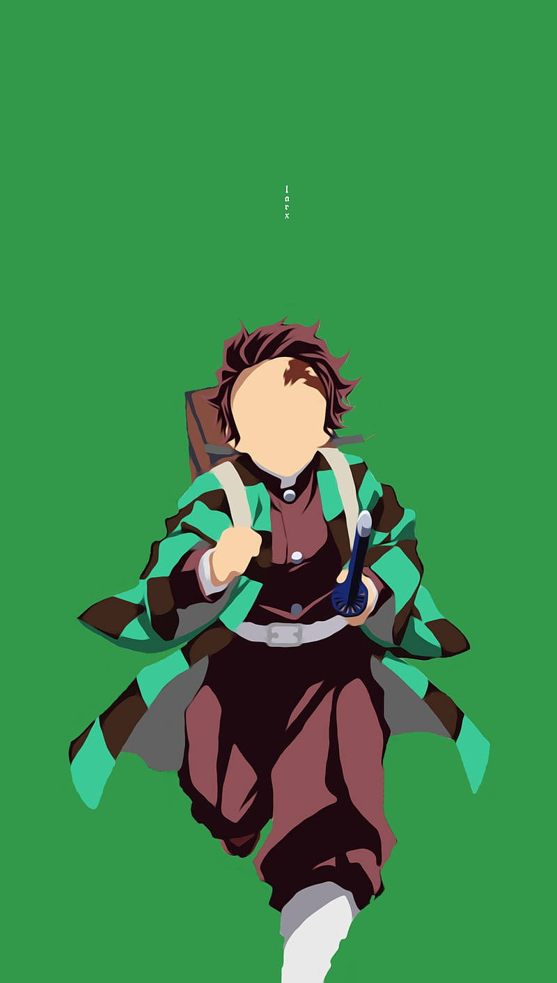 Nghệ thuật Anime Tối giản - Tanjiro Kamado từ Demon Slayer trên Màn hình Điện thoại Hình nền