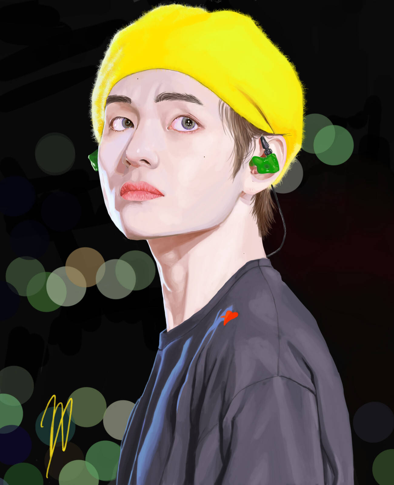 Nghệ thuật BTS V mũ nồi vàng Hình nền
