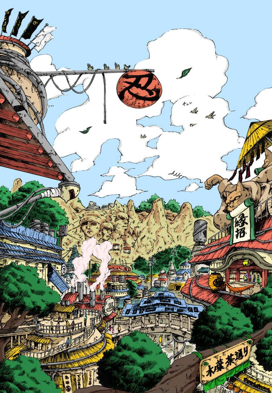 Nghệ thuật đồ họa Làng Konoha Naruto Hình nền