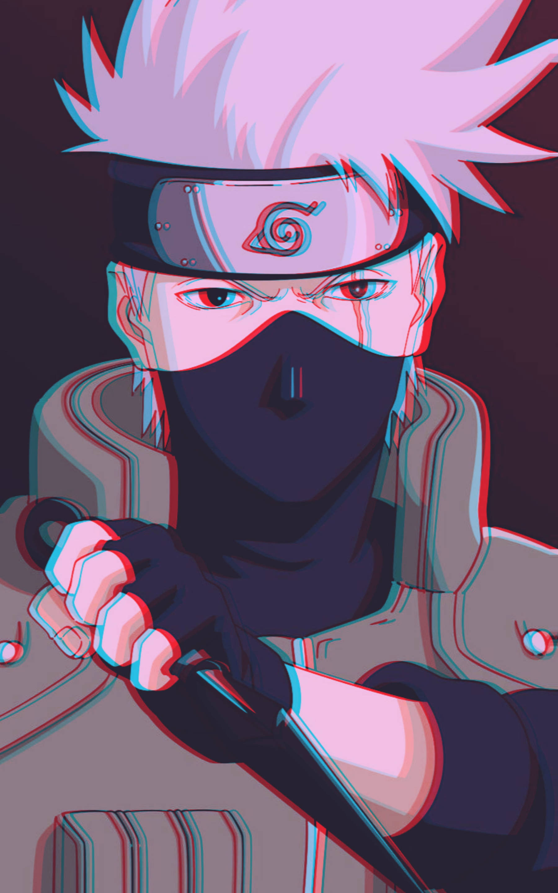 Nghệ thuật Glitch Kakashi ngầu Hình nền