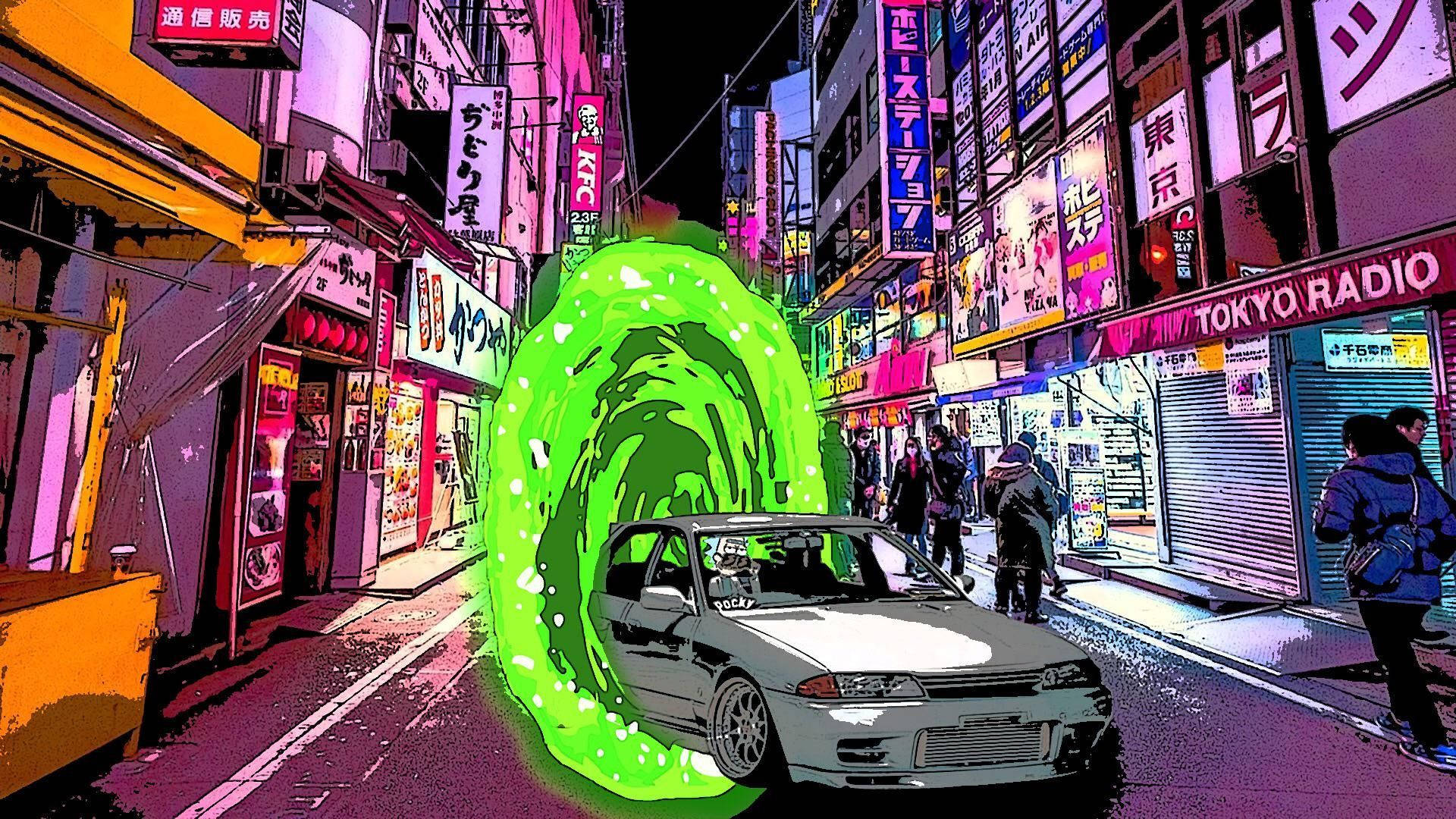 Nghệ thuật JDM Aesthetic Rick và Morty Hình nền