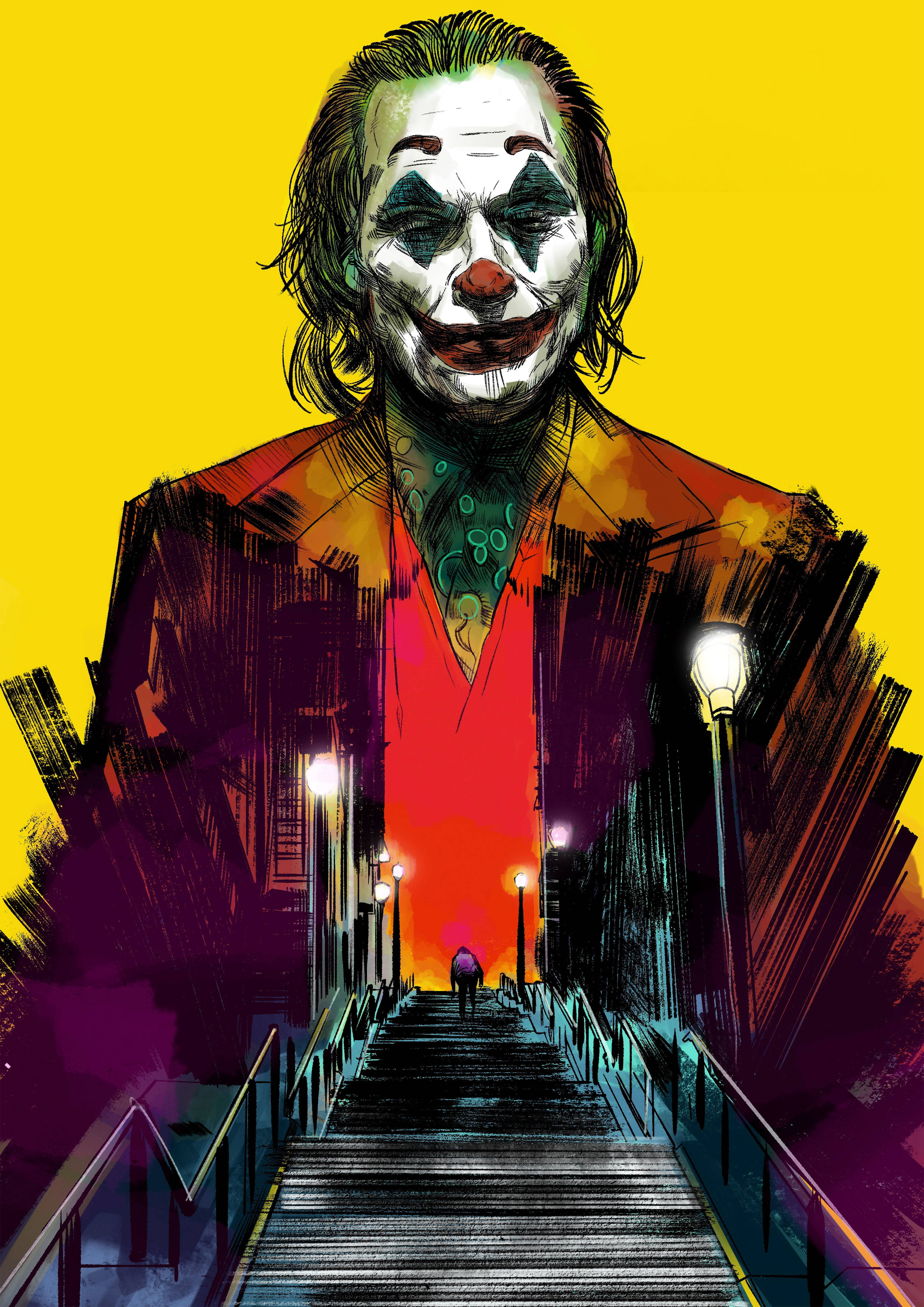 Nghệ thuật Joker 2019 bậc thang Hình nền