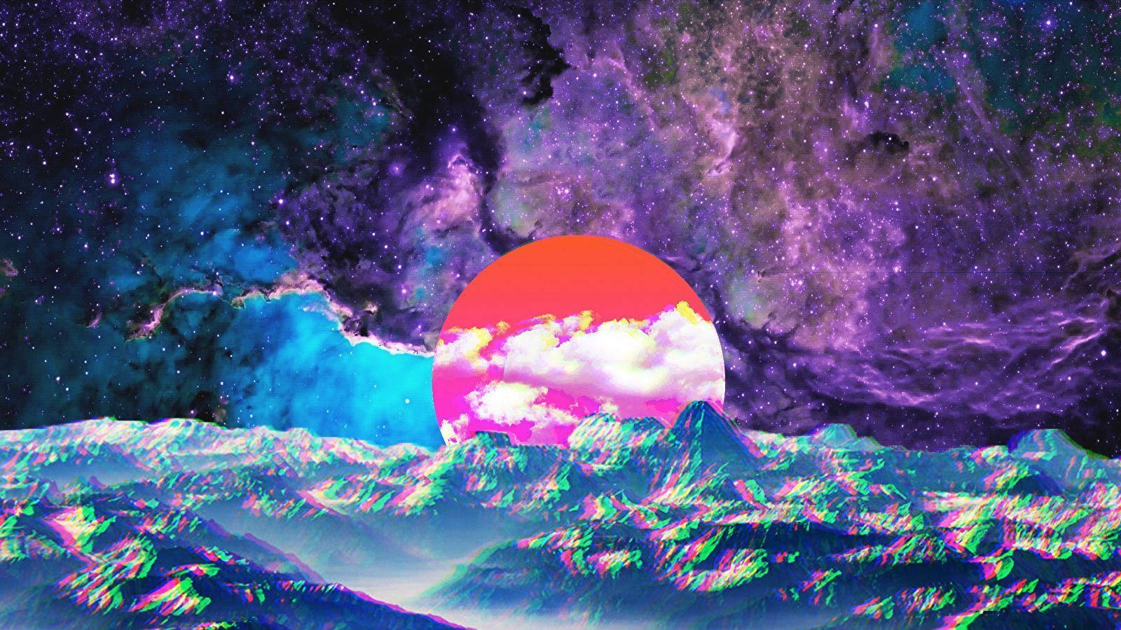 Nghệ Thuật Mặt Trăng Hologram Bắt Mắt Hình nền