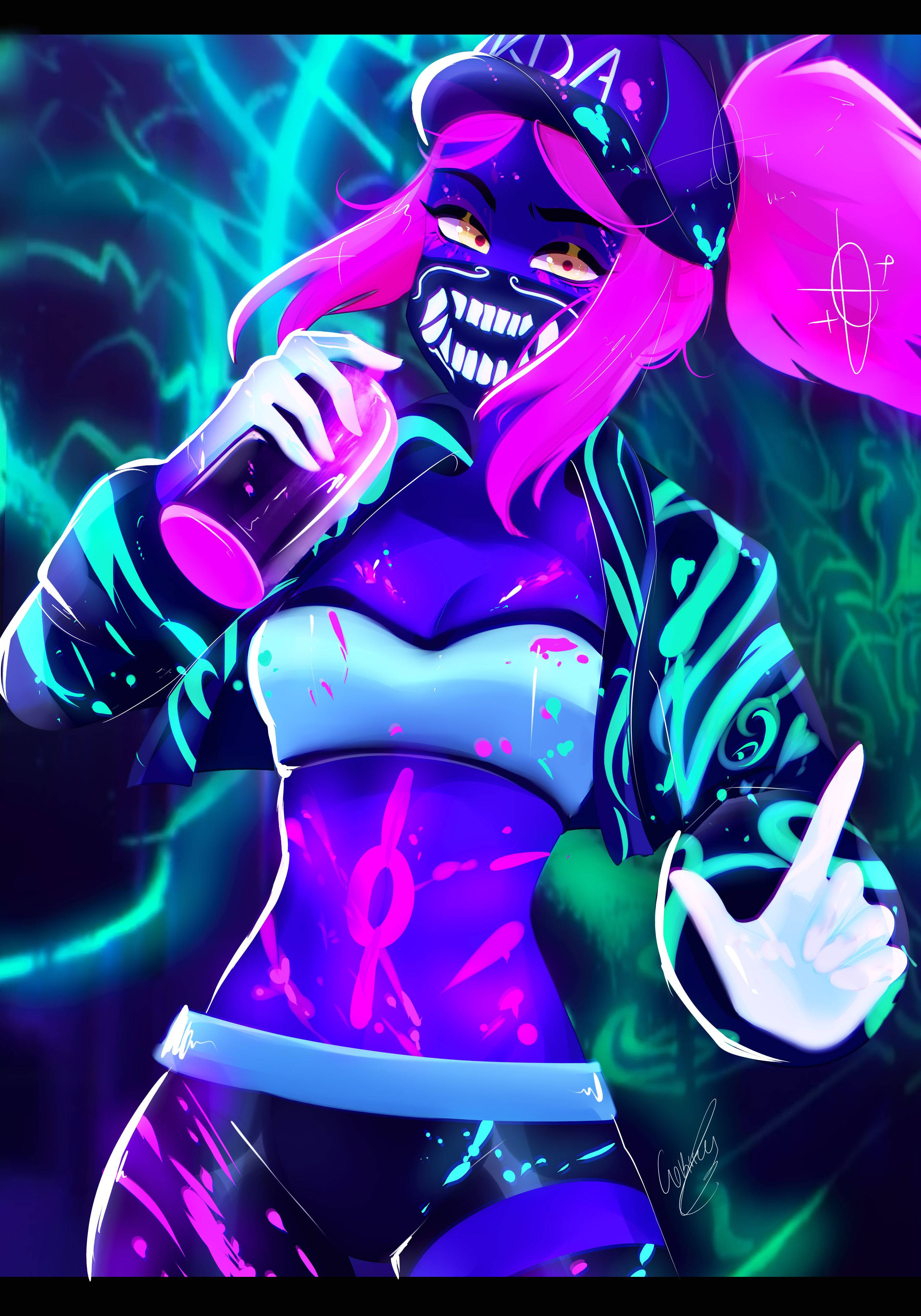 Nghệ Thuật Đồ Họa LoL KDA Akali Hình nền