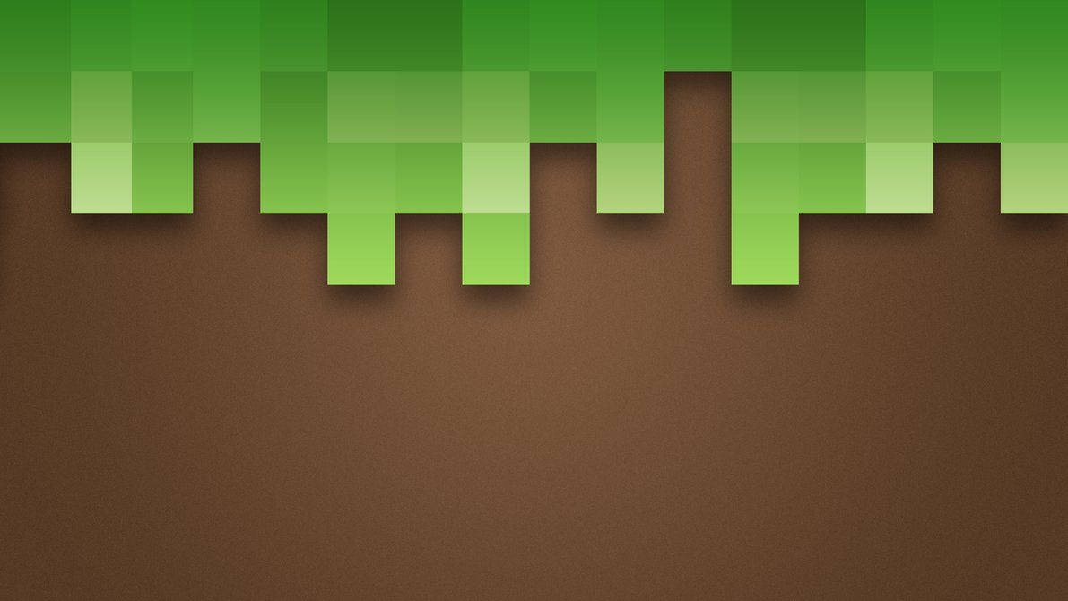 Hình nền Minecraft đất cỏ pixel đơn giản