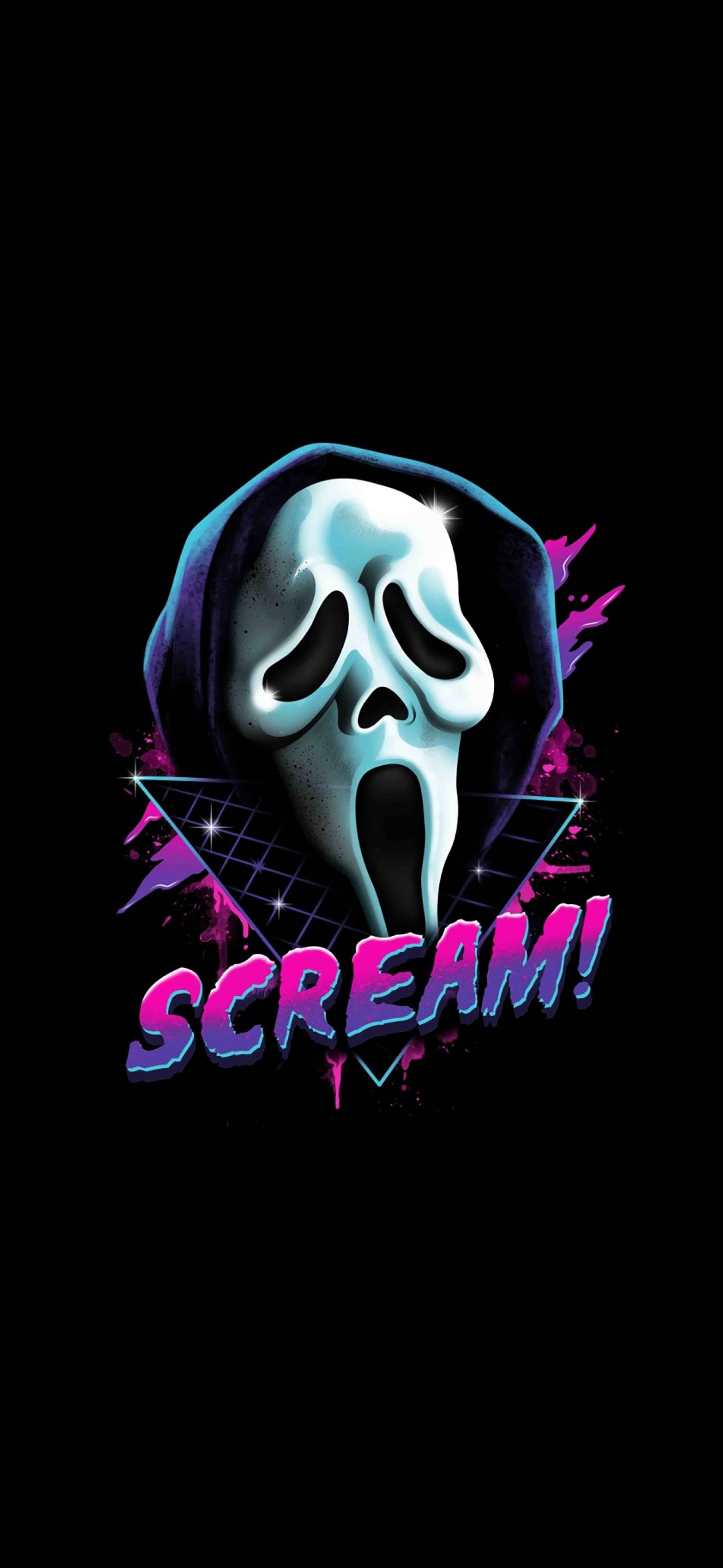 Nghệ thuật retro Ghostface Scream Hình nền