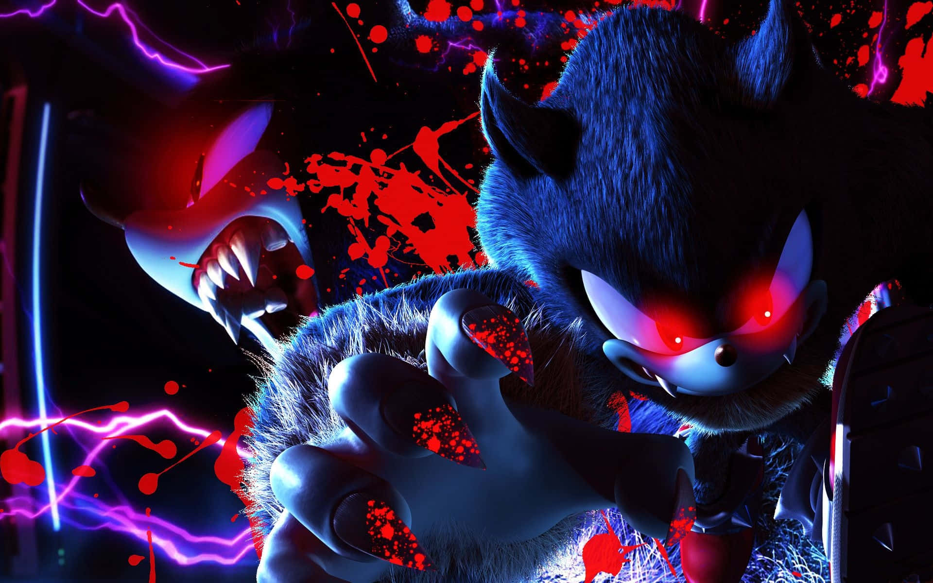 Nghệ thuật Sonic Exe tím đỏ Hình nền
