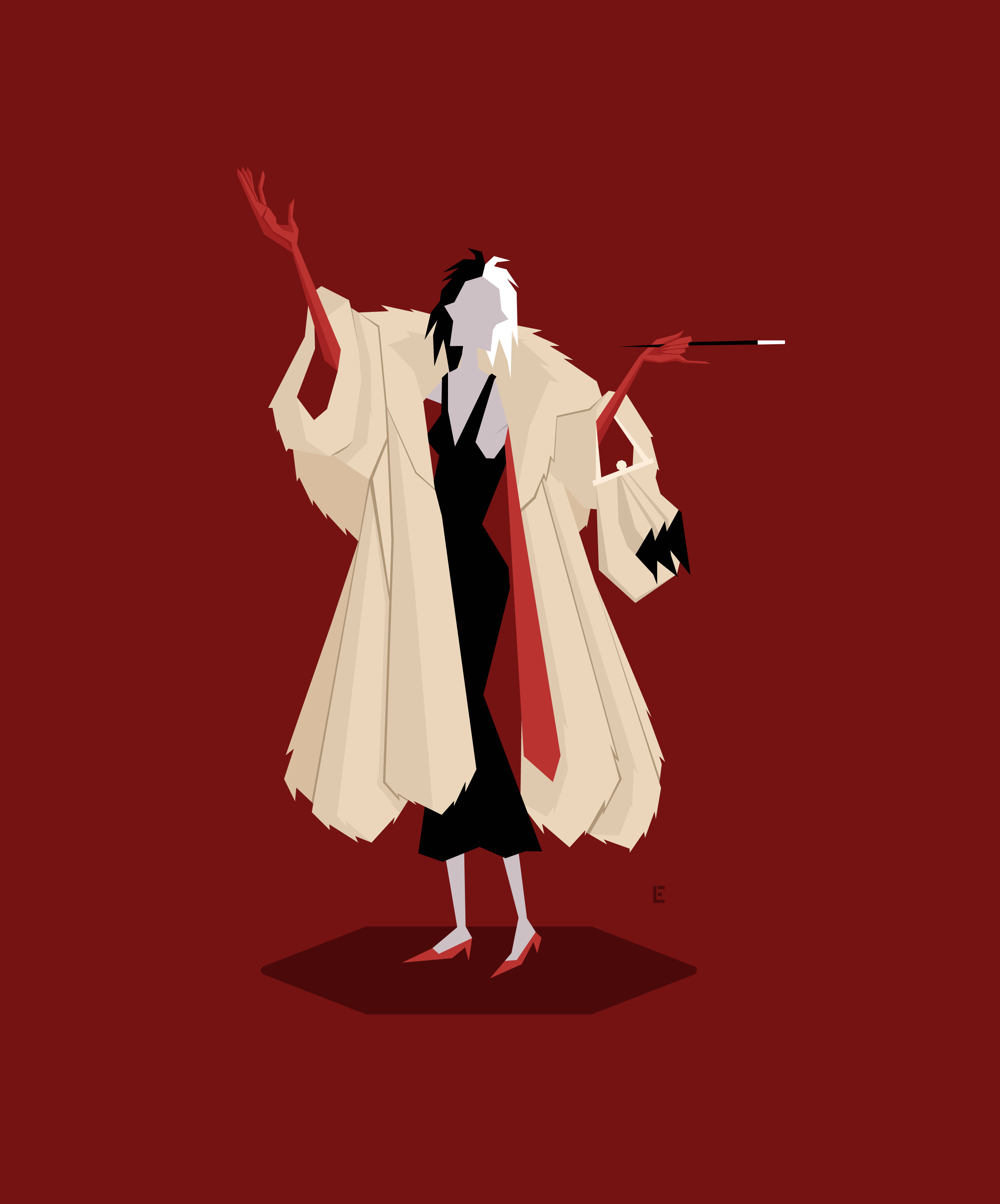 Nghệ Thuật Tối Giản Cruella Hình nền